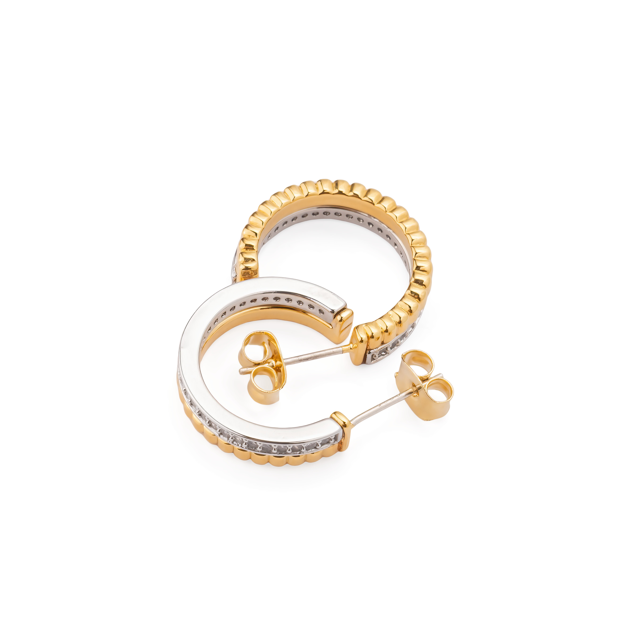 Bicolor ring Earrings with Crystals