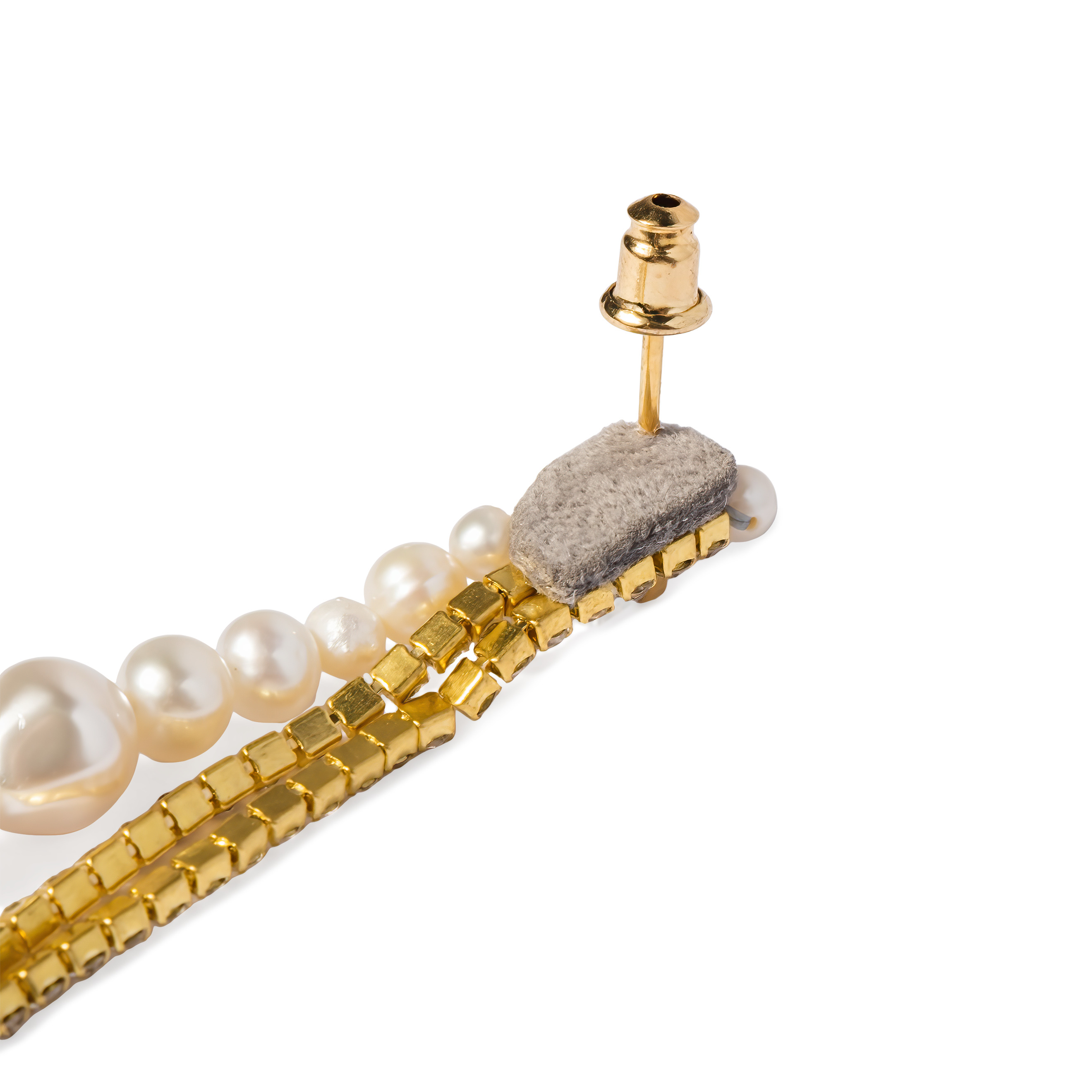 gold-plated asymmetric earrings
