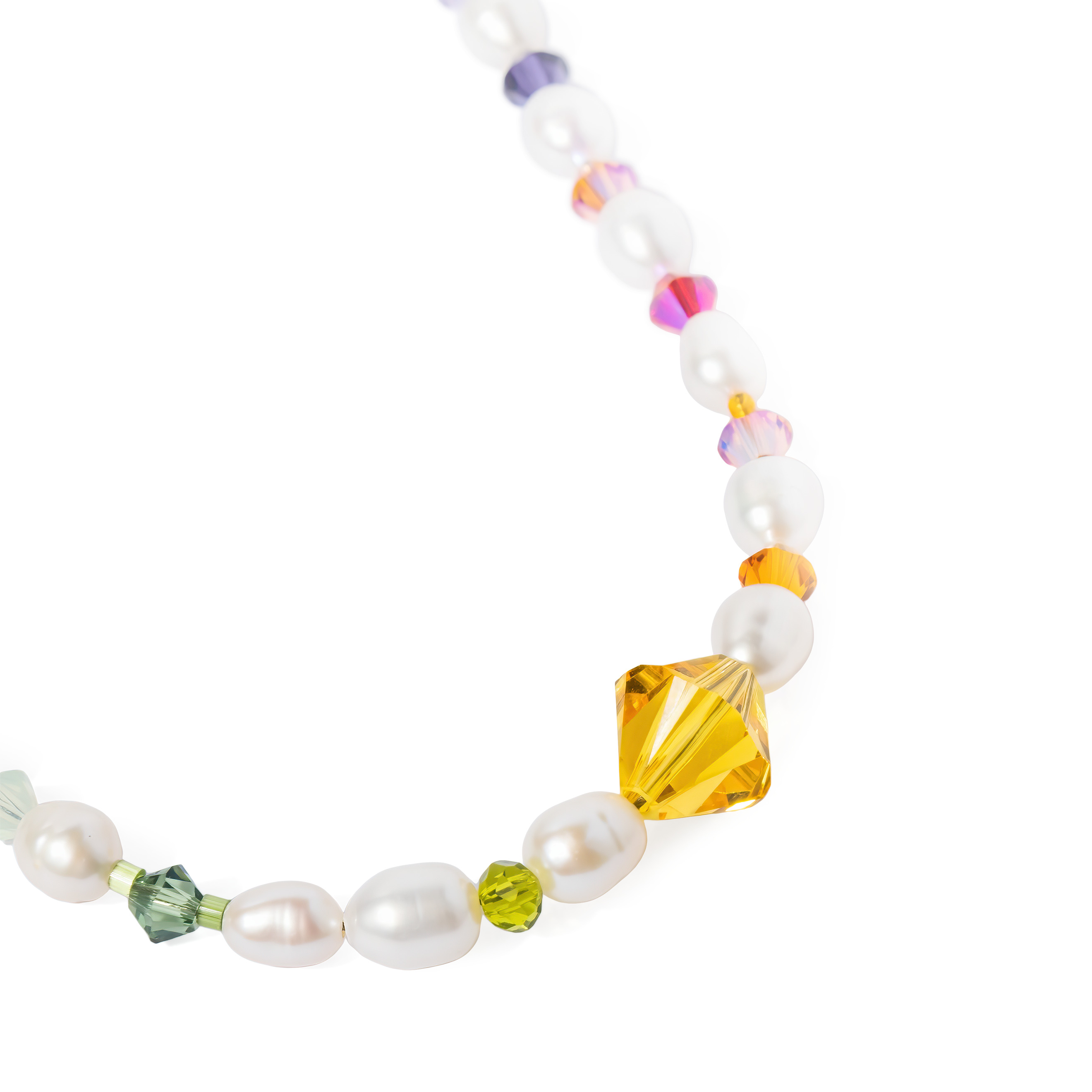 Rainbow necklace with pearls