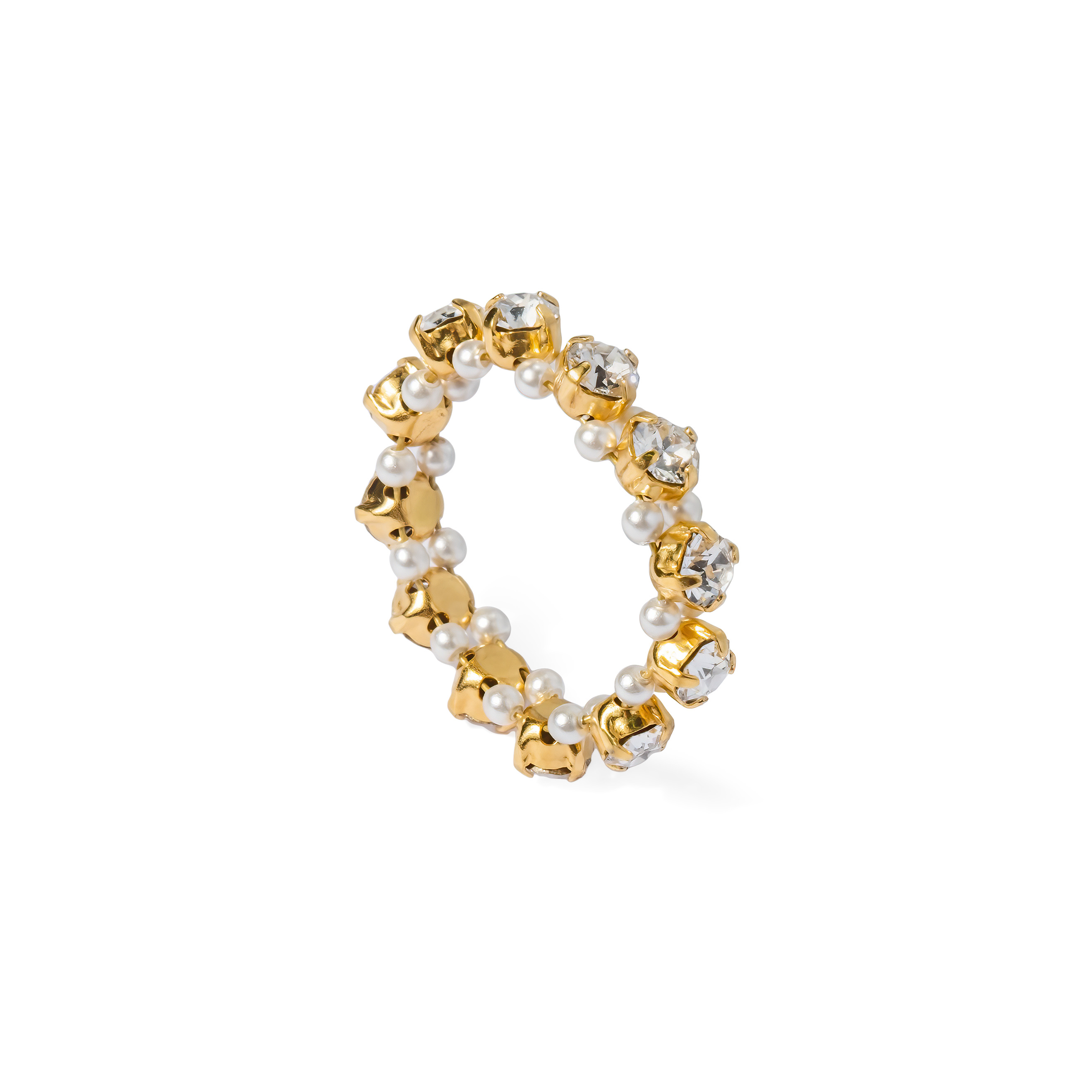 Позолоченное кольцо Golden Sand с кристаллами Swarovski