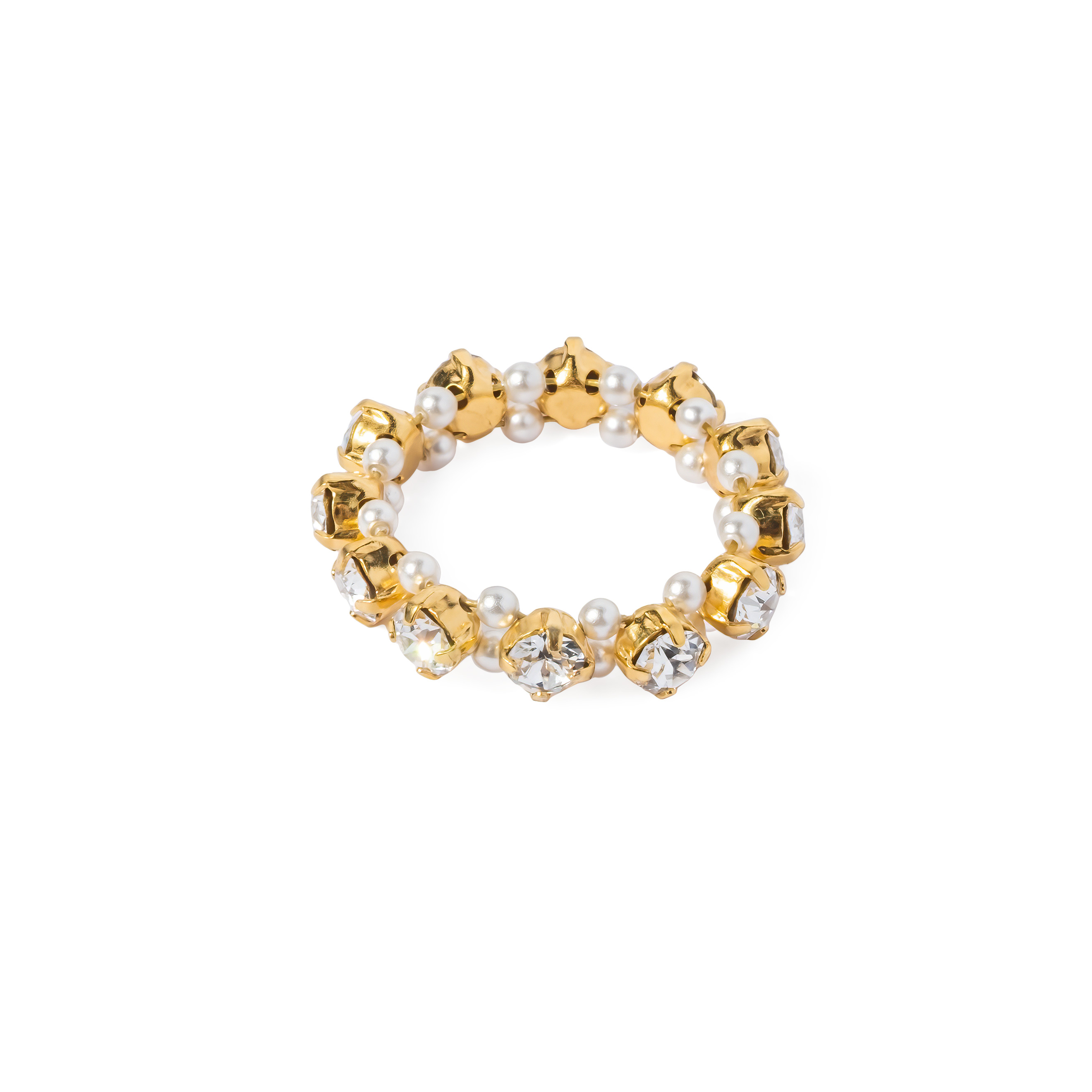 Позолоченное кольцо Golden Sand с кристаллами Swarovski