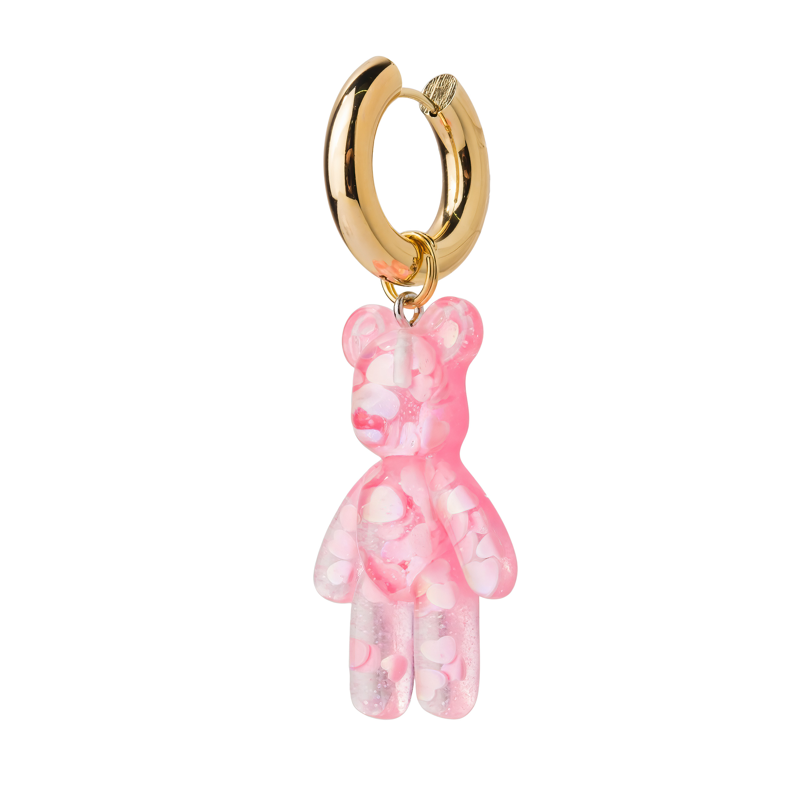 pink bear mono-earring