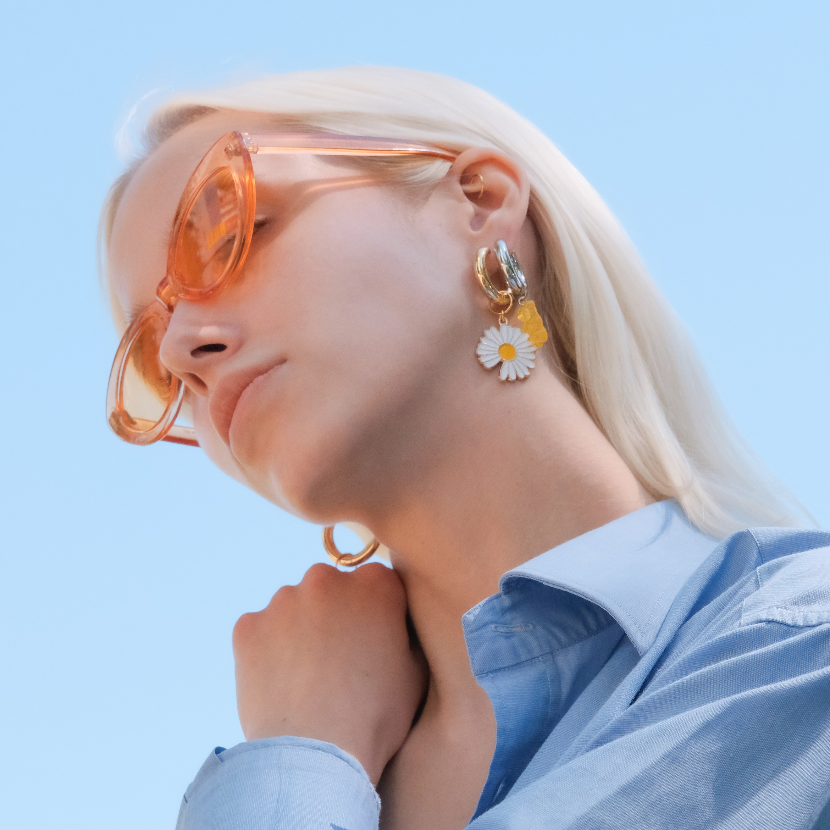 Single earring yellow Gummy bear