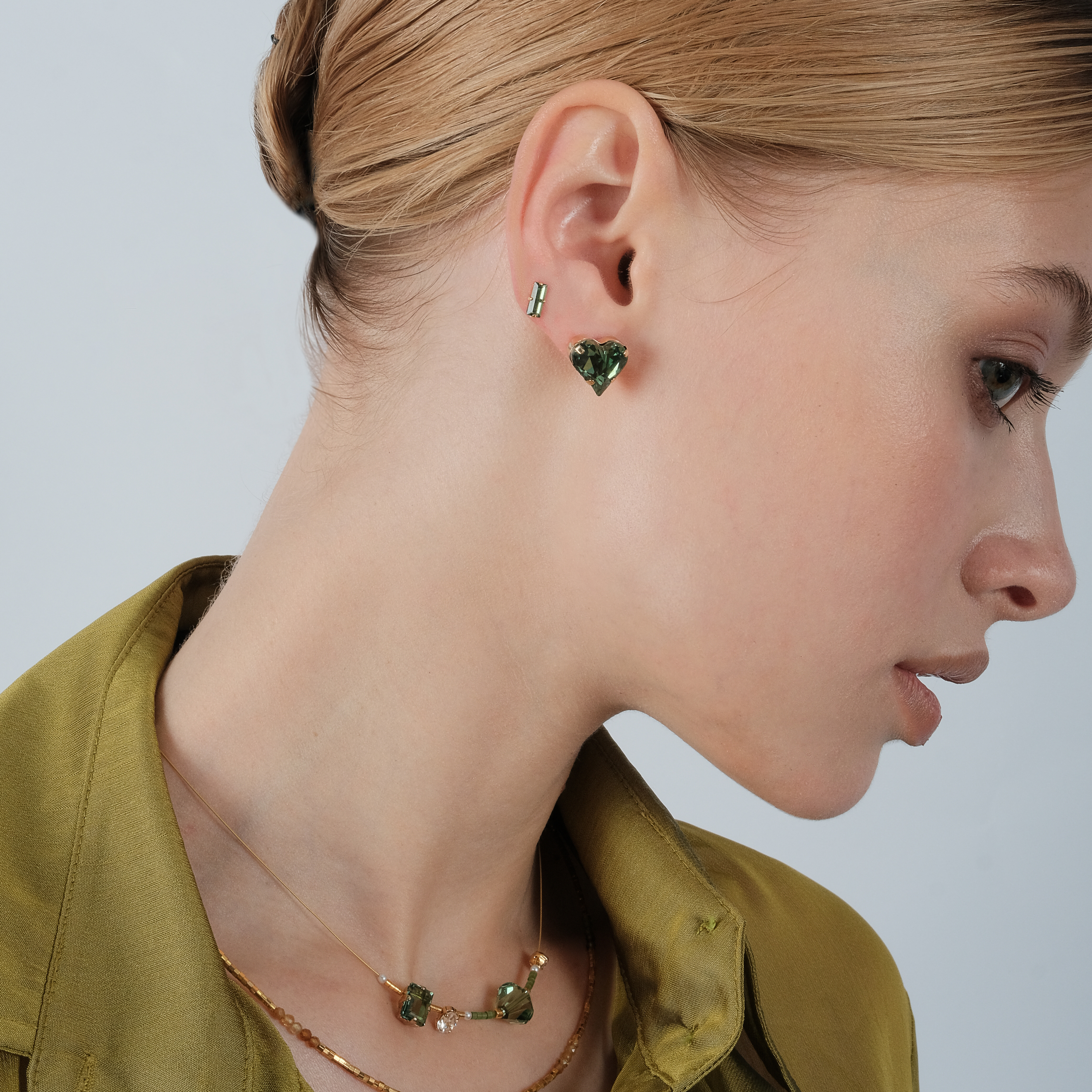 gold-plated mountain earring studs