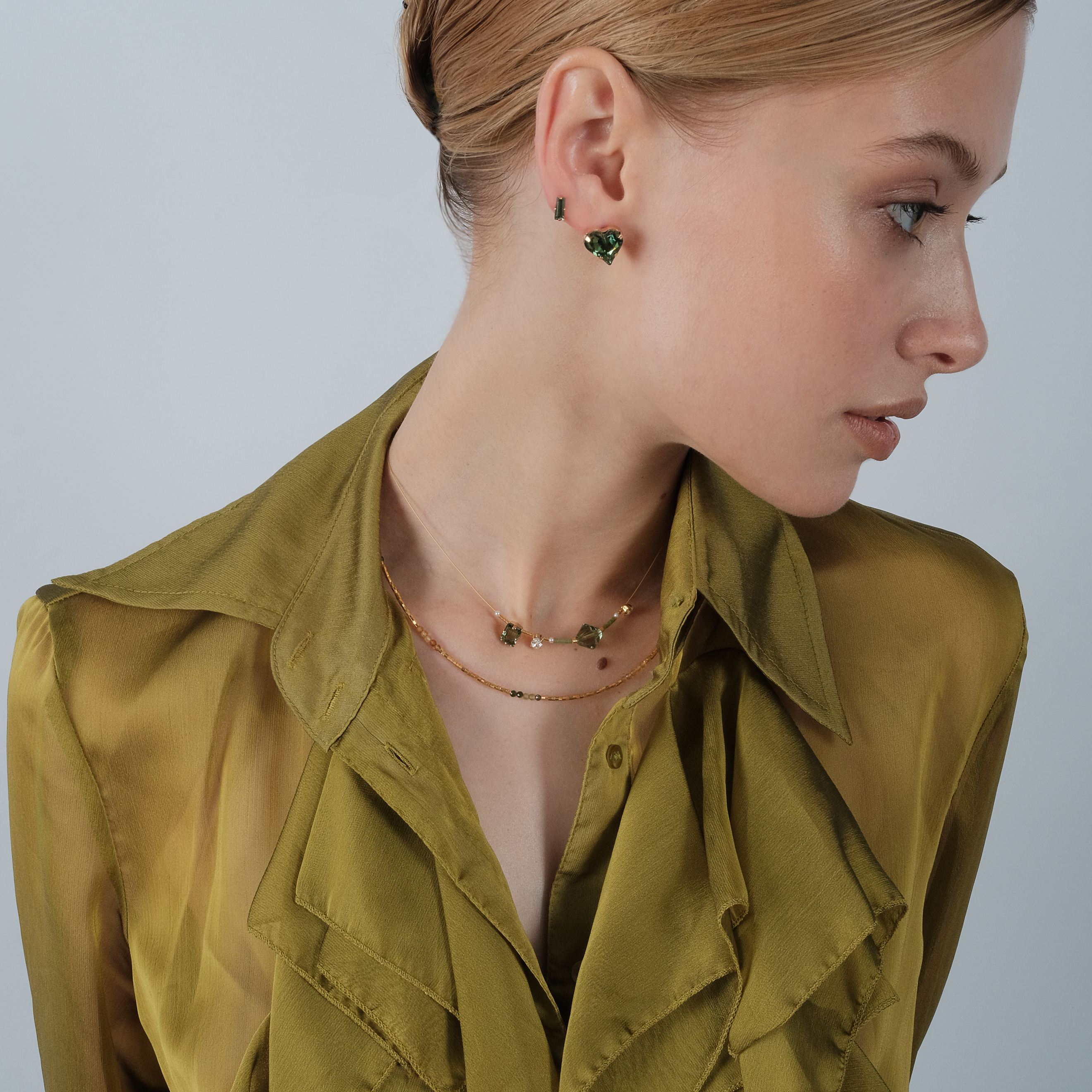 gold-plated mountain earring studs