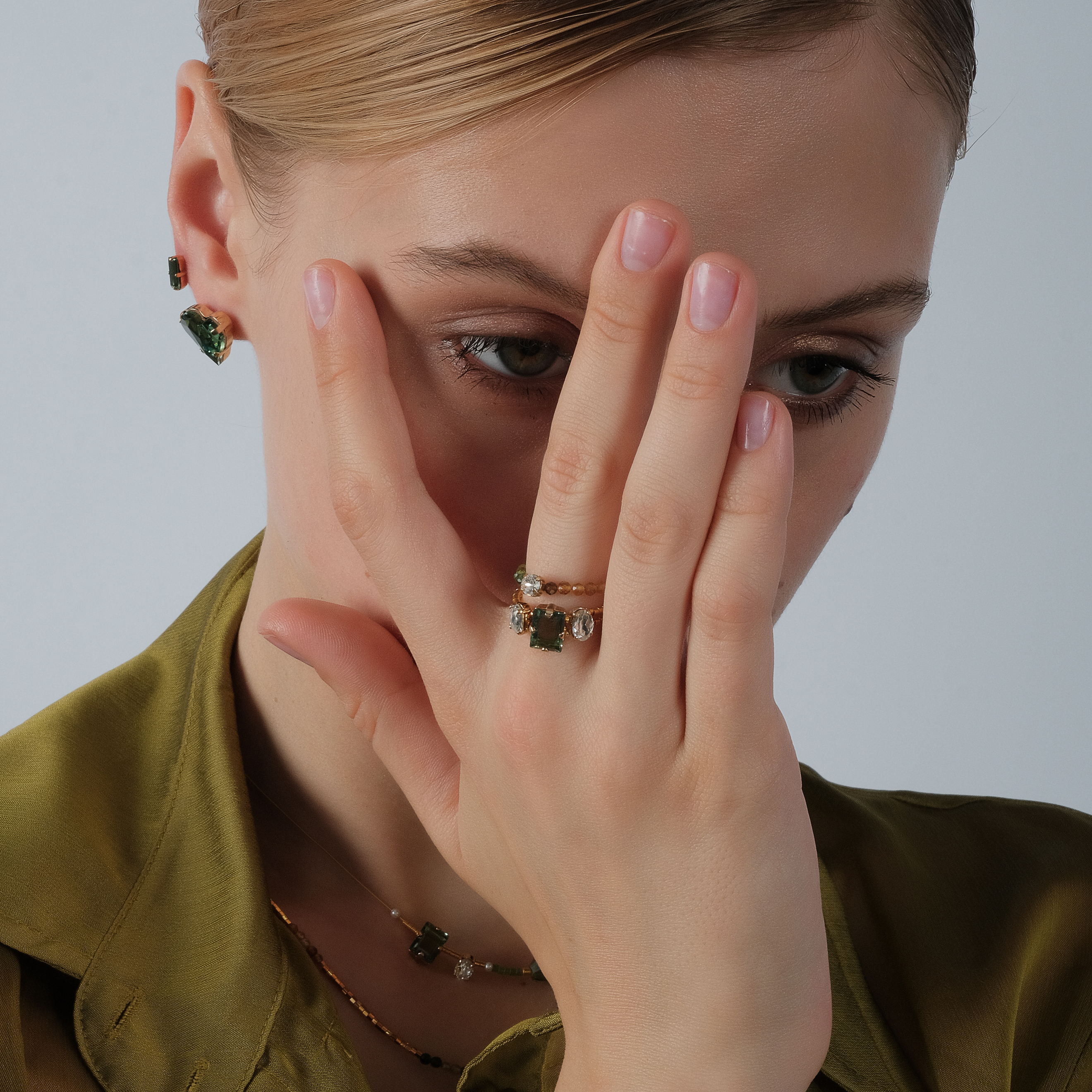 Позолоченное кольцо Turmalin ring с кристаллами Swarovski