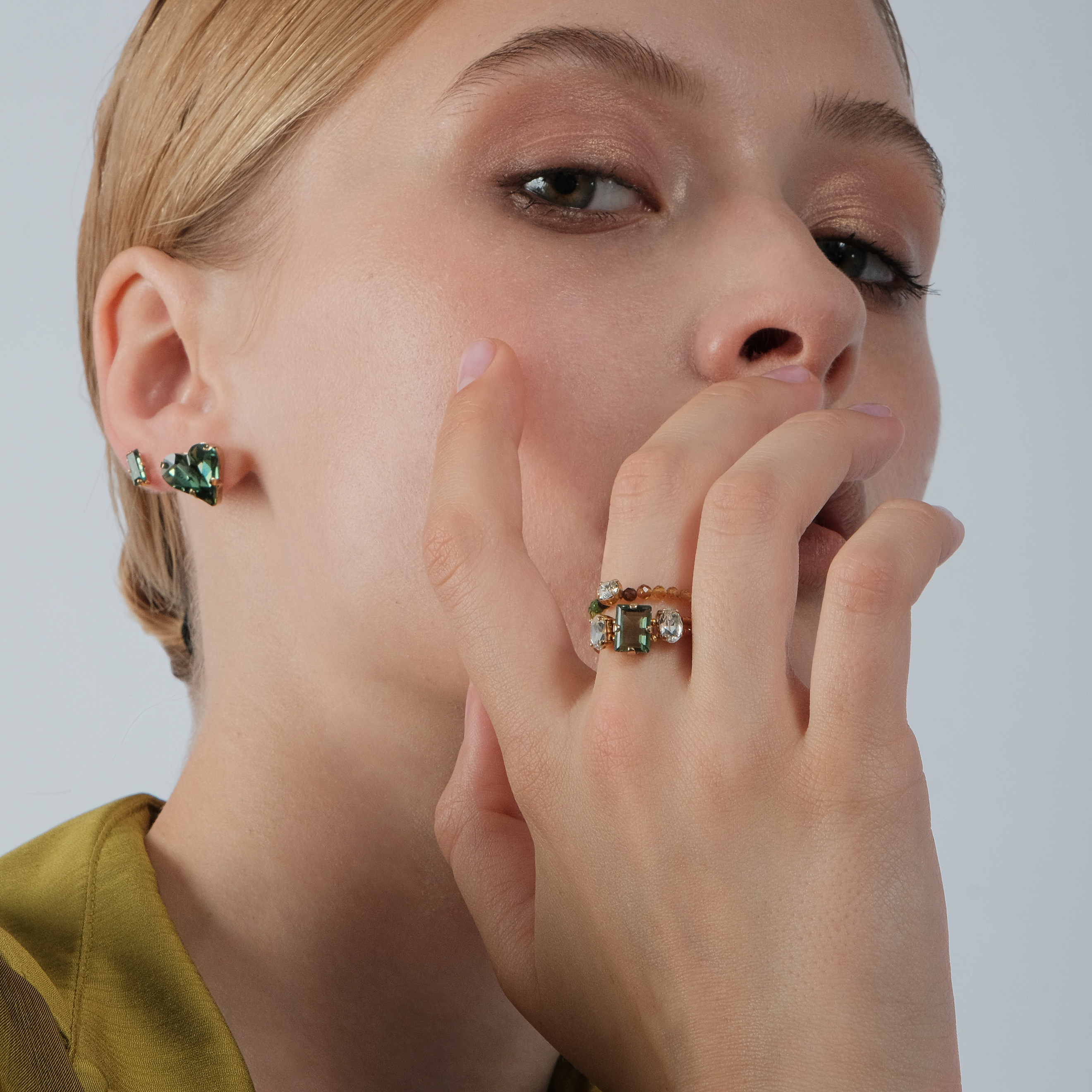 Позолоченное кольцо Turmalin ring с кристаллами Swarovski