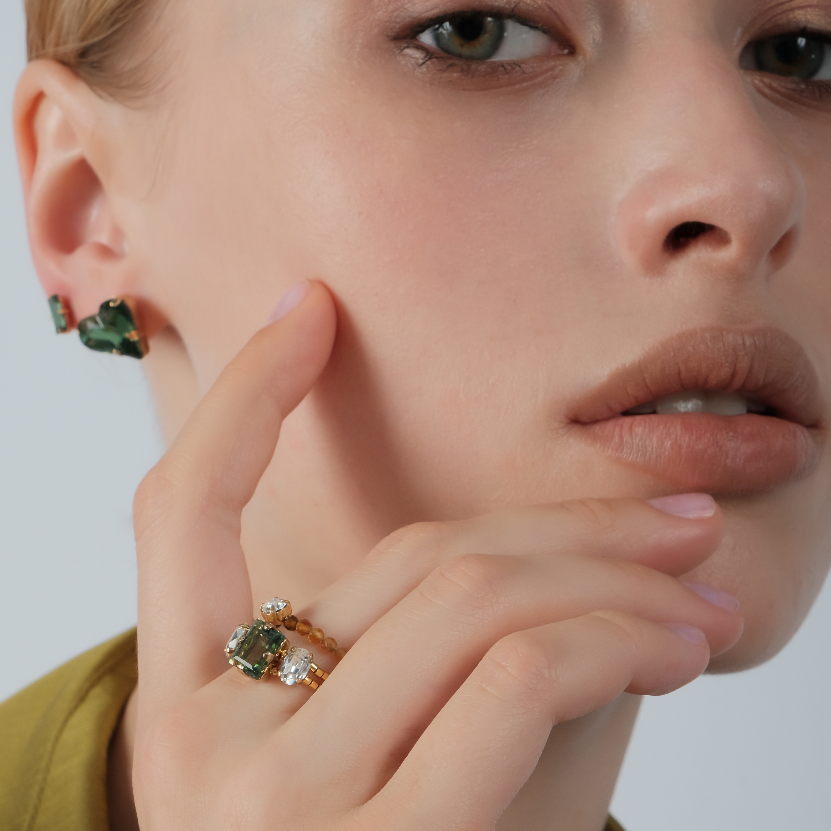 Позолоченное кольцо Turmalin ring с кристаллами Swarovski