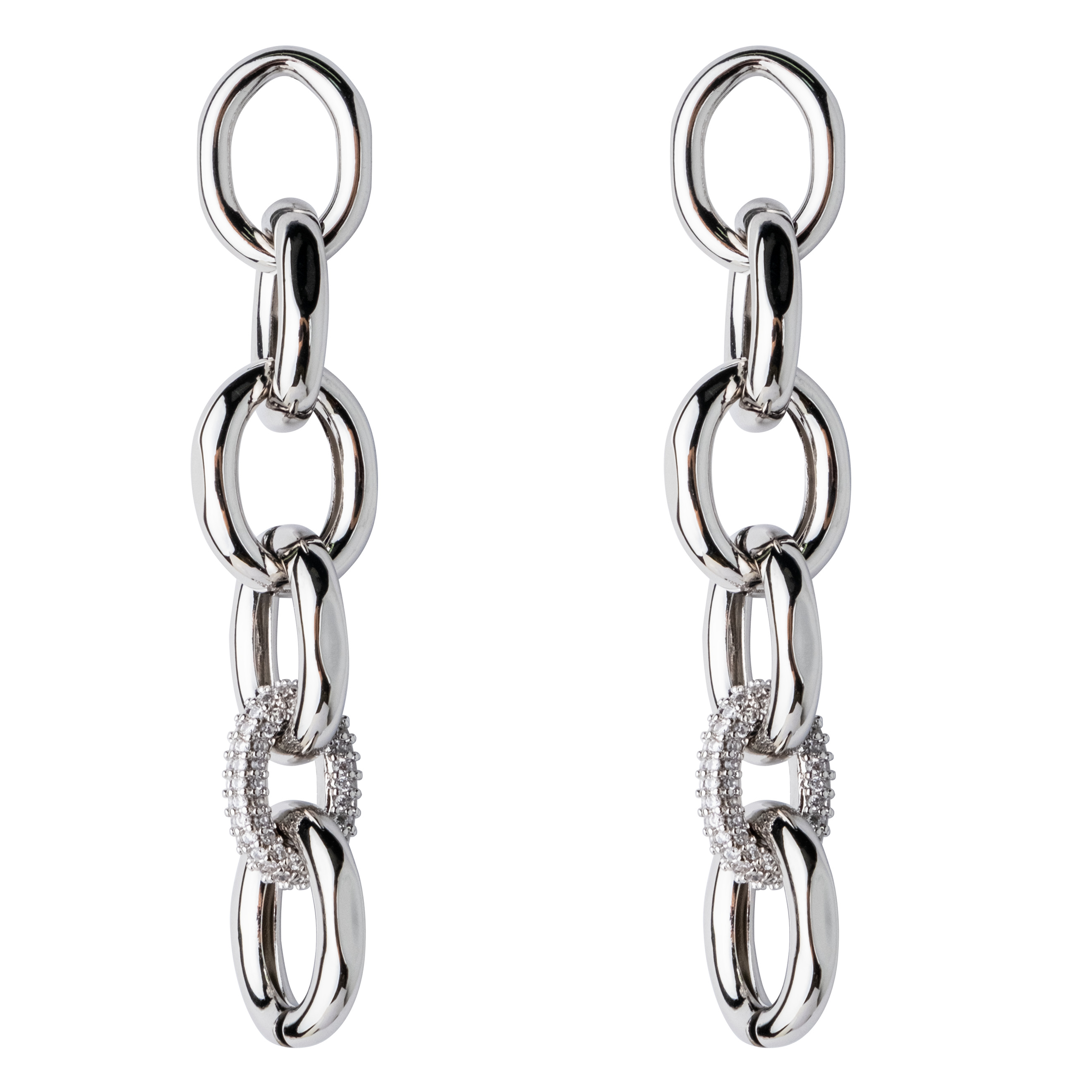 chain earrings with crystals