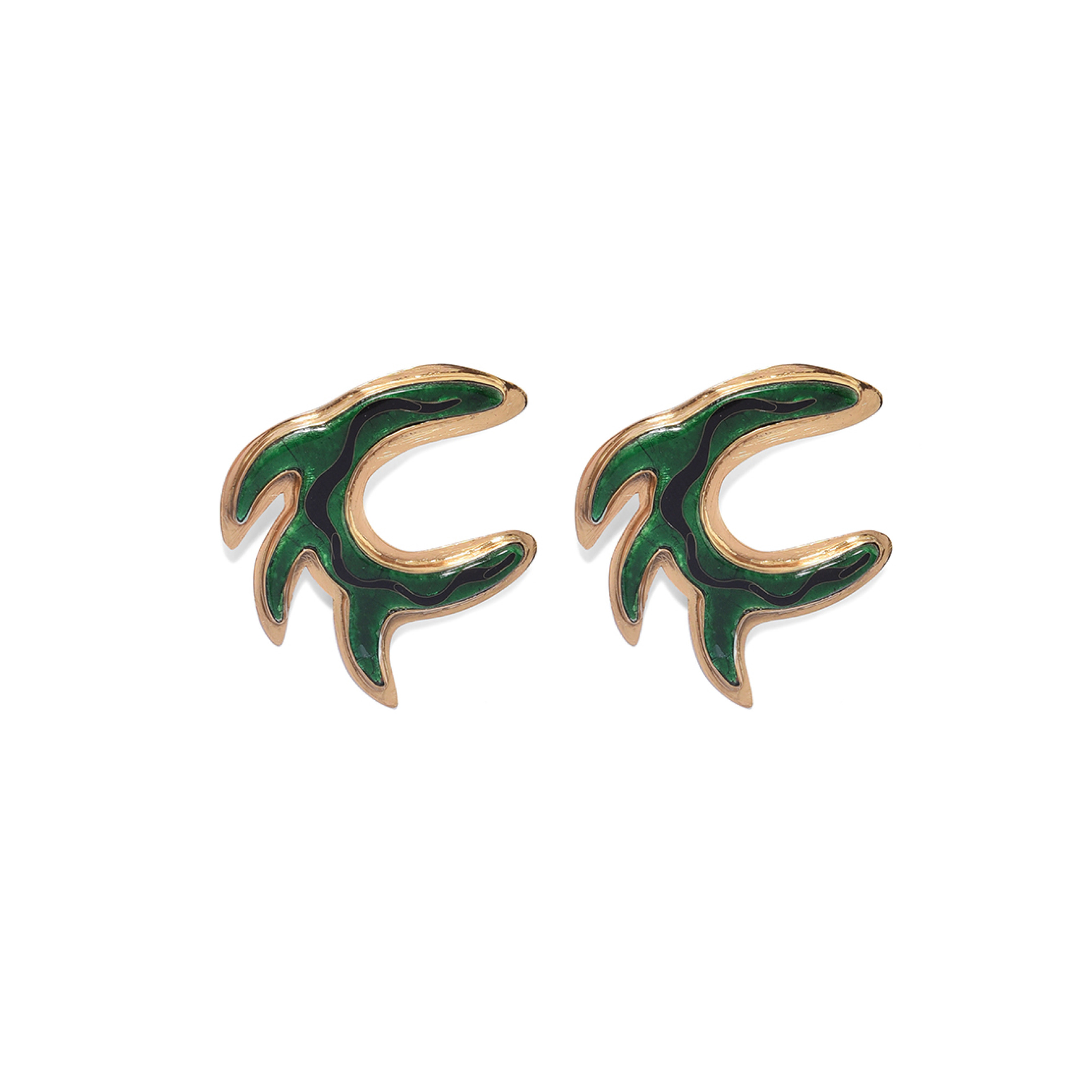 Gold-plated Waterplant Earrings