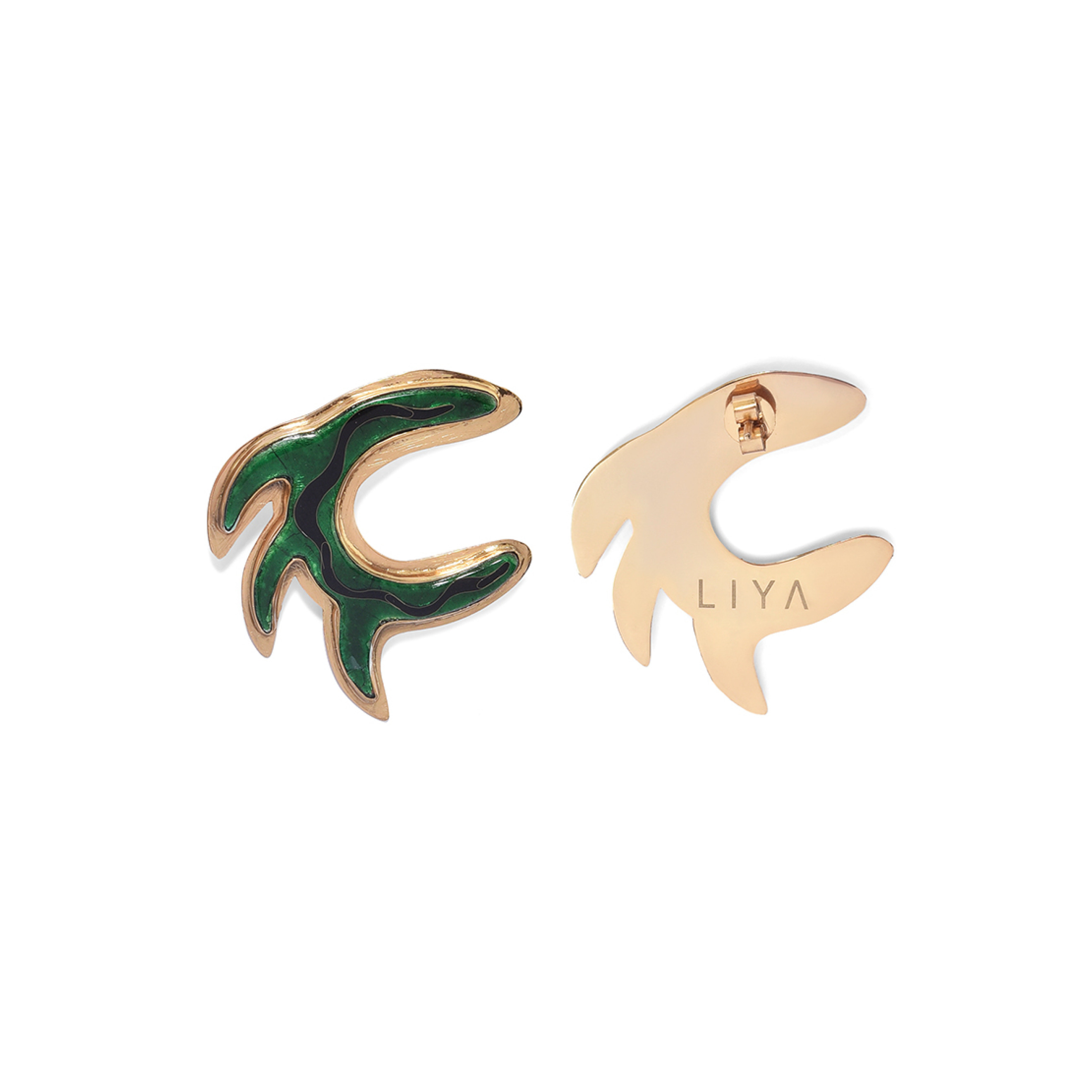 Gold-plated Waterplant Earrings