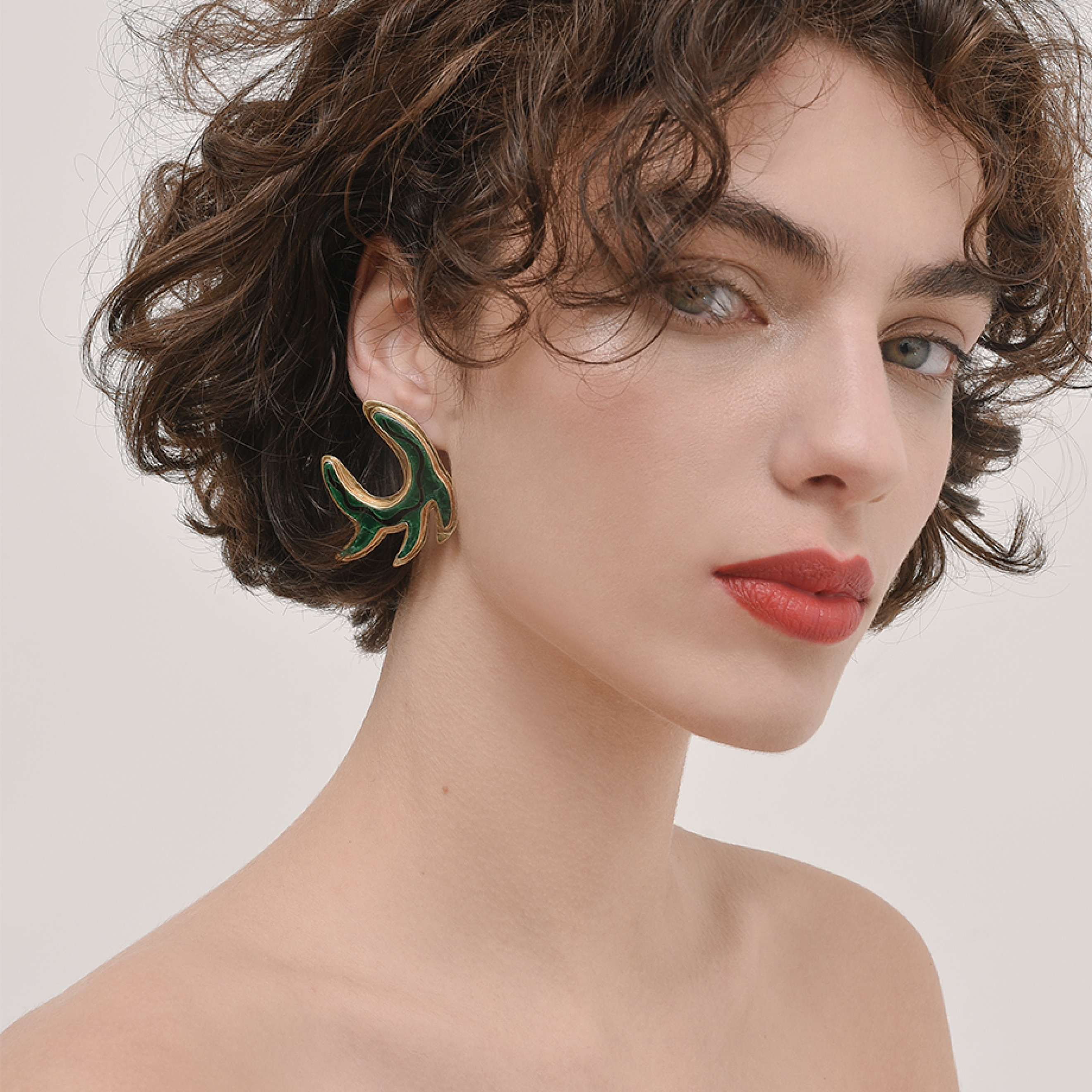 Gold-plated Waterplant Earrings
