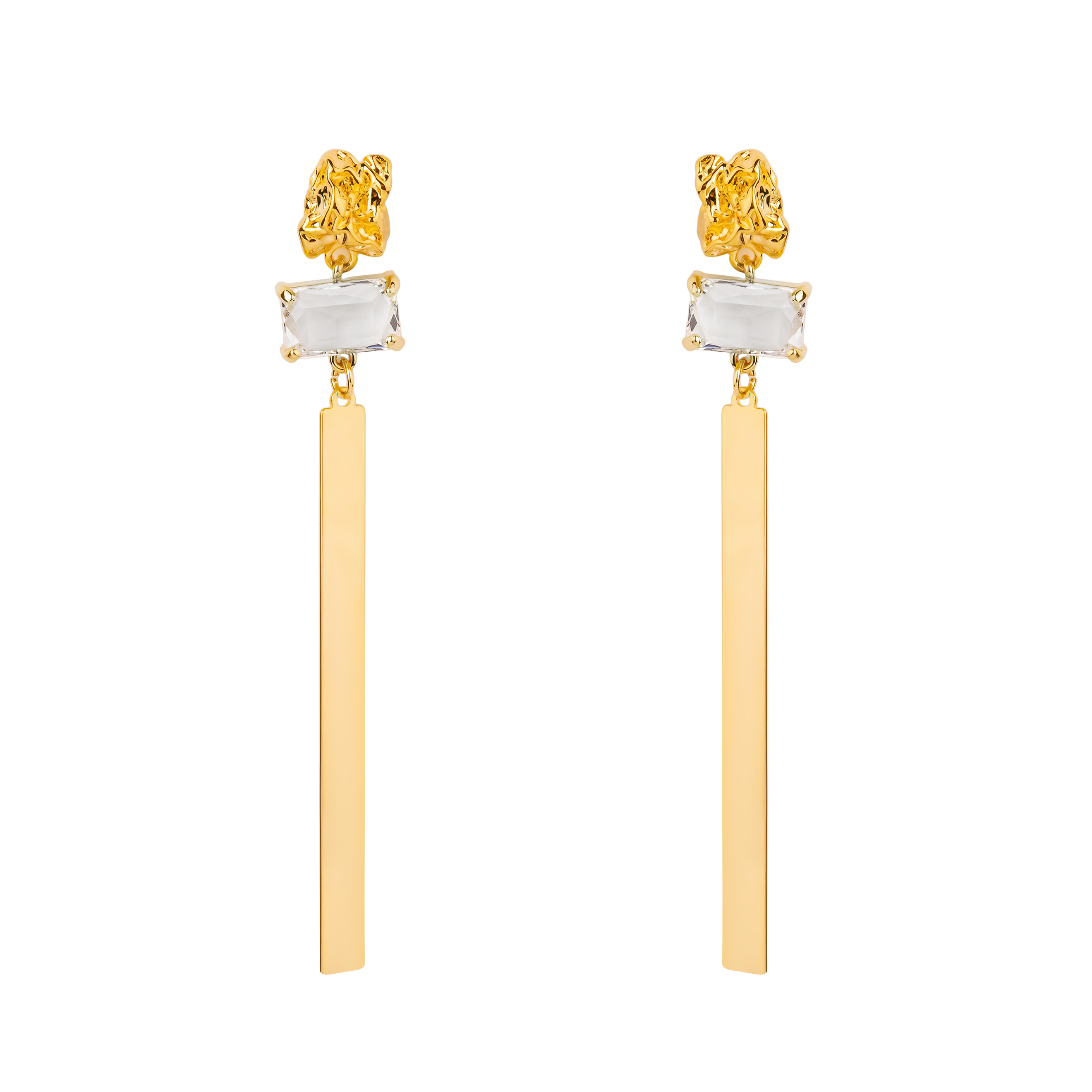 Long earrings with crystals