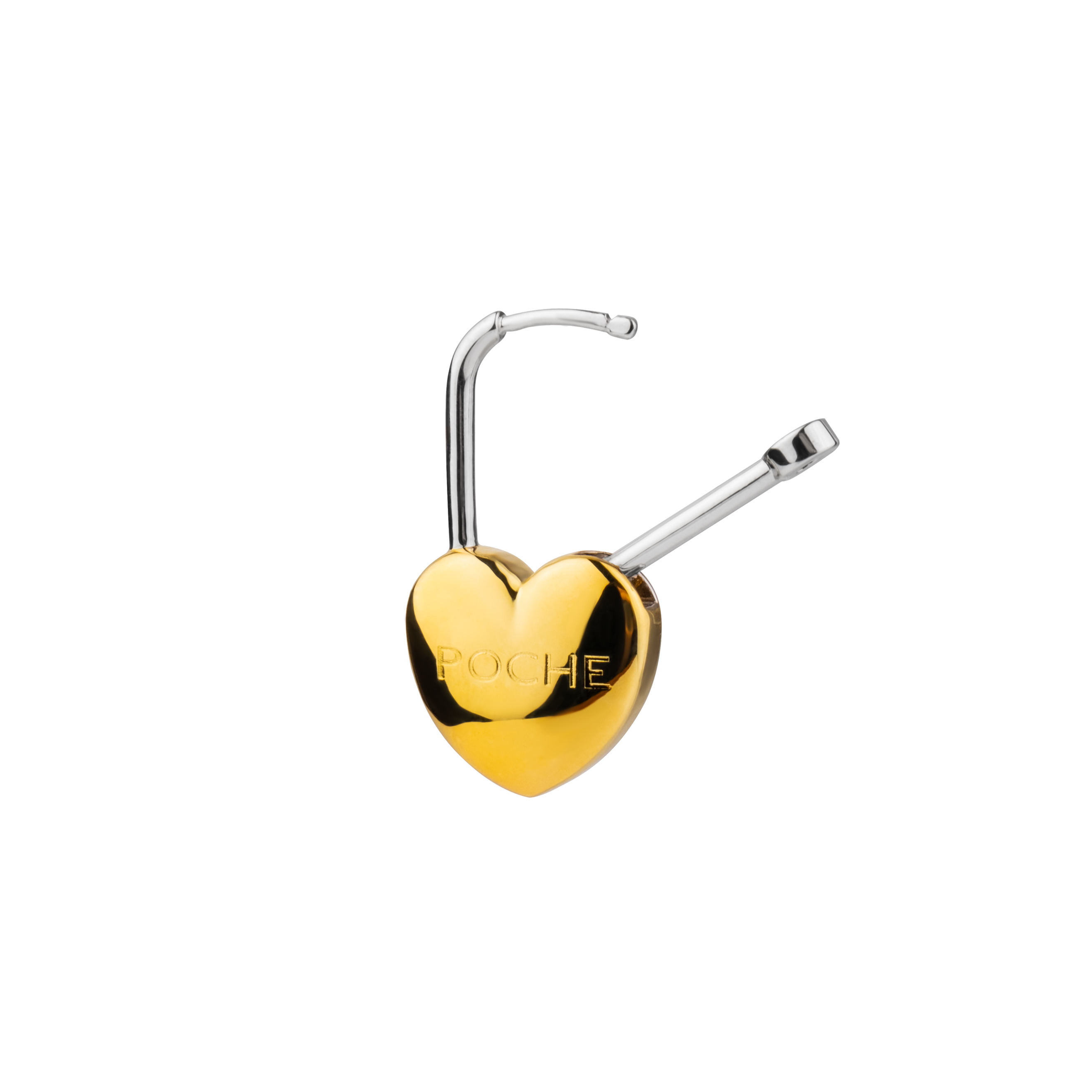 Биколорные серьги Heart с позолотой