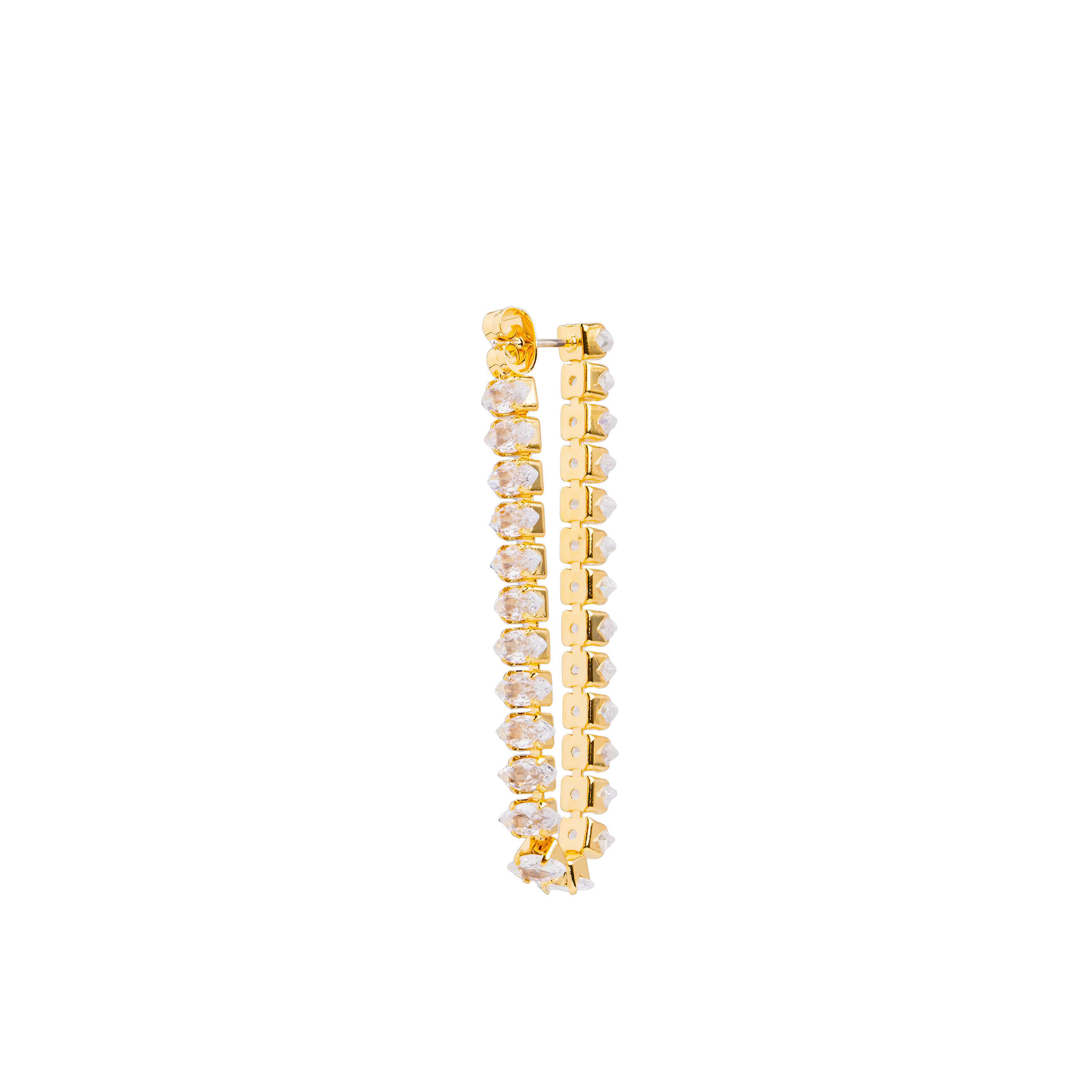 earrings with crystals and silver pendant