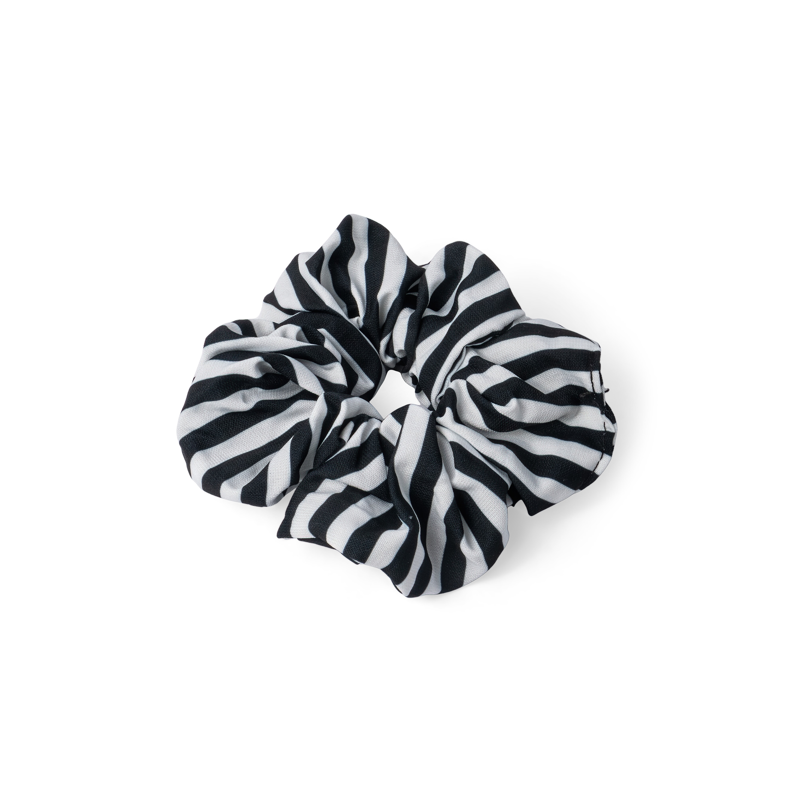 Striped black and white elastic band for hair