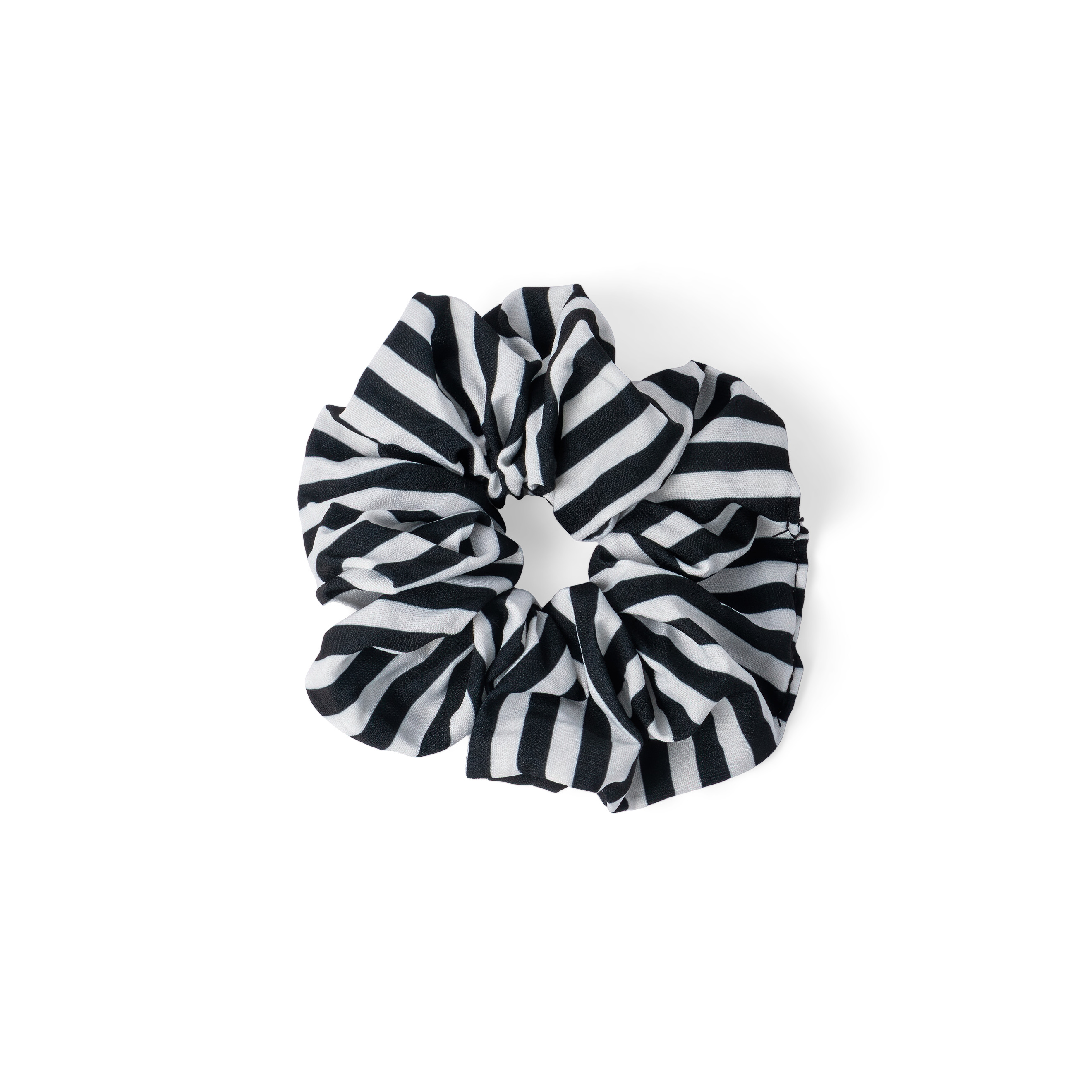 Striped black and white elastic band for hair