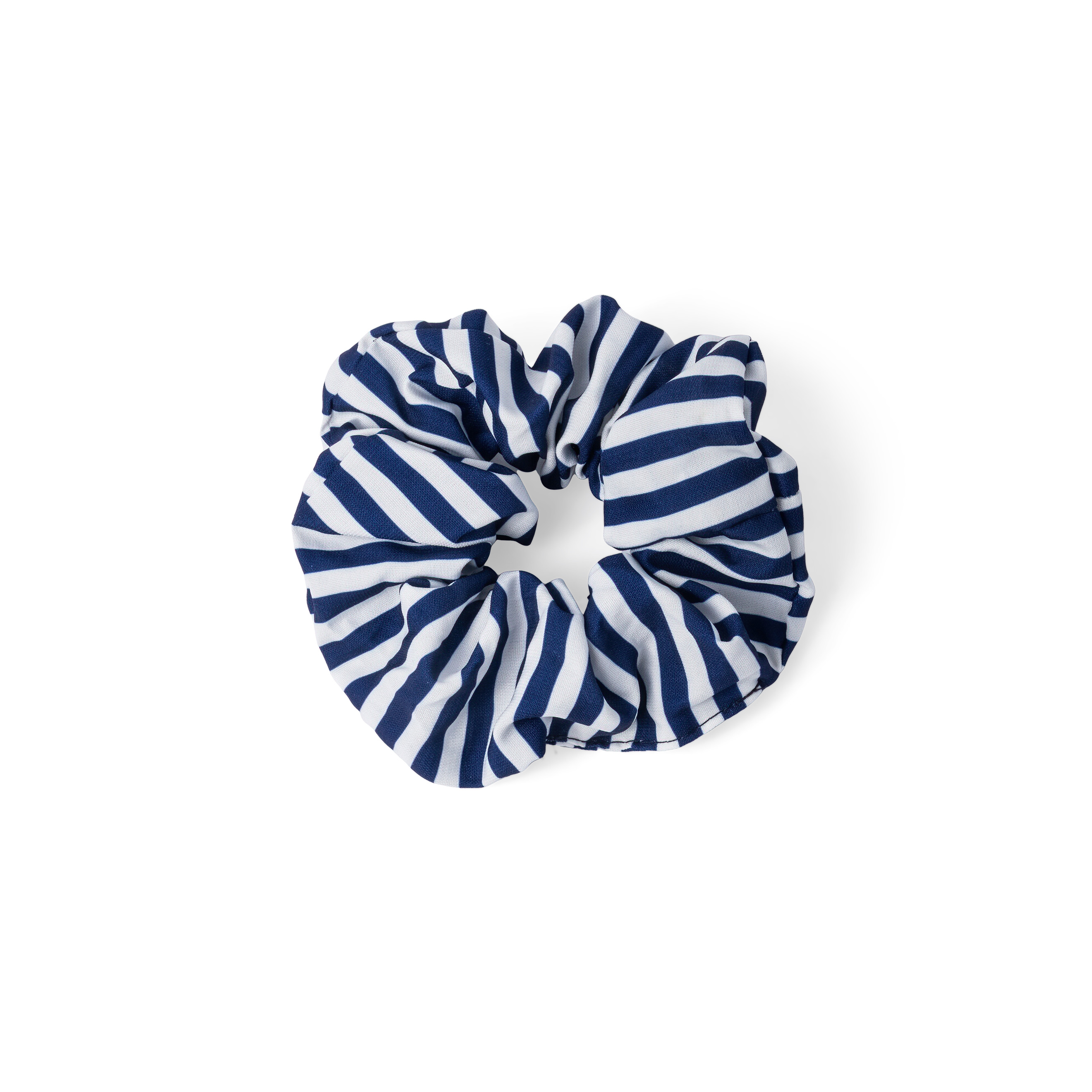 Striped blue and white elastic band for hair