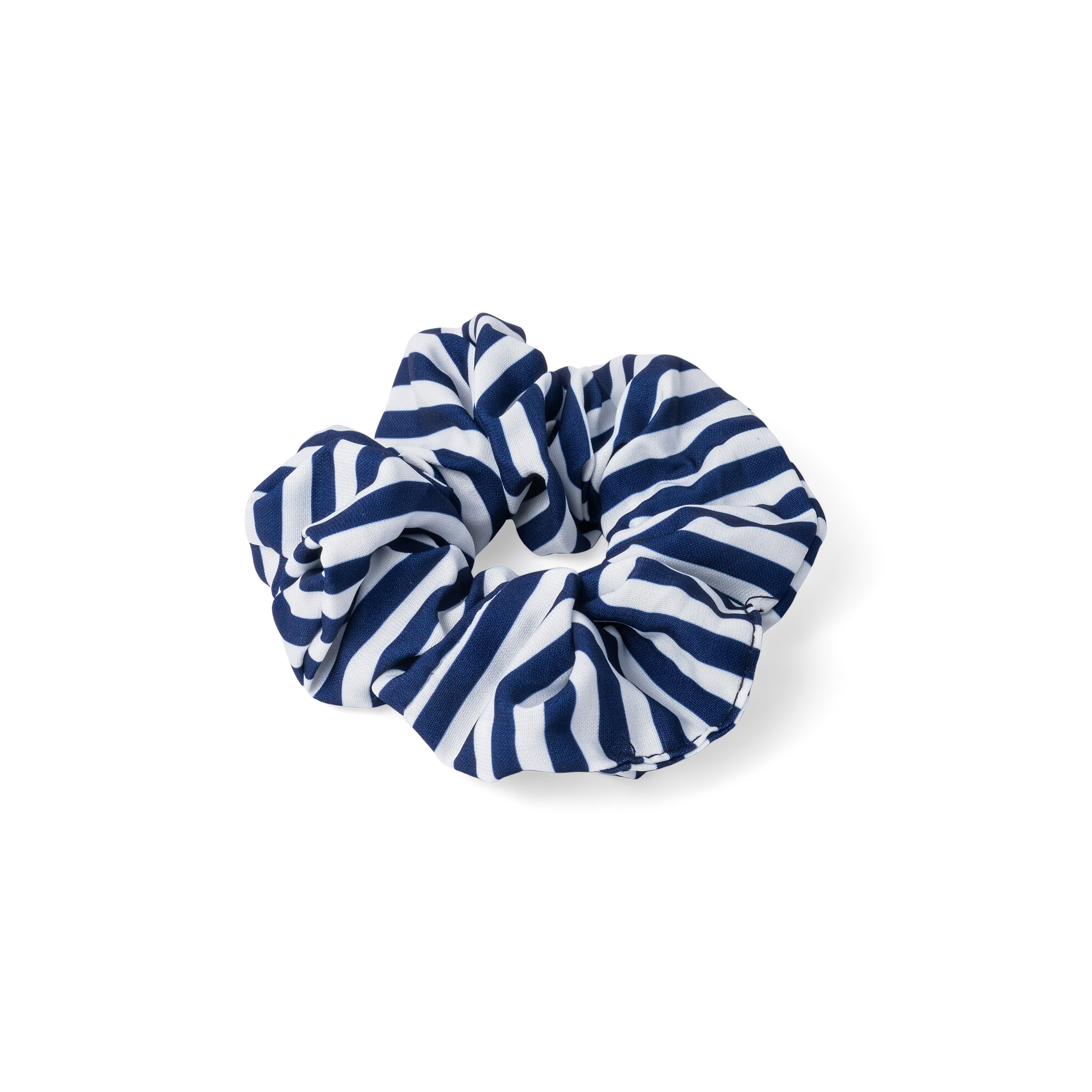 Striped blue and white elastic band for hair