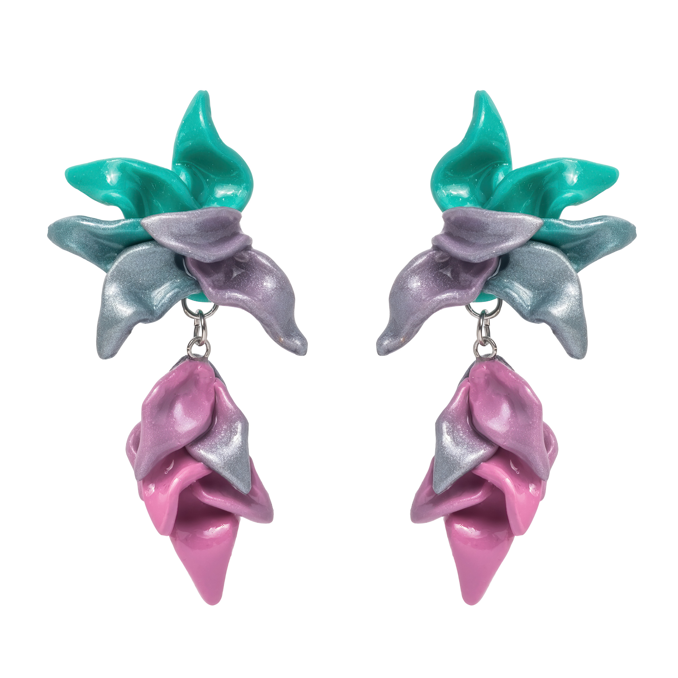 Клипсы Laelia Emerald из полимерной глины