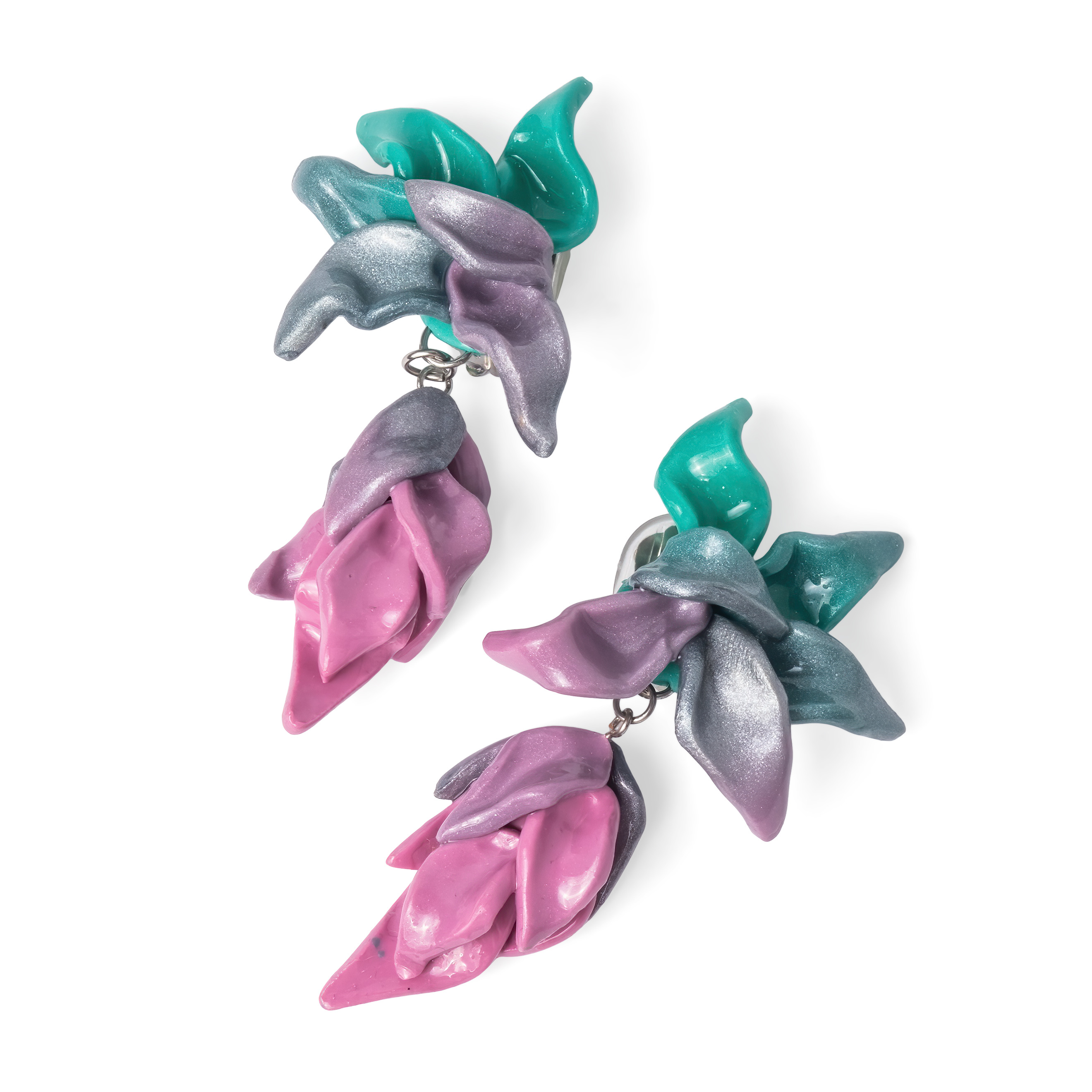 Клипсы Laelia Emerald из полимерной глины