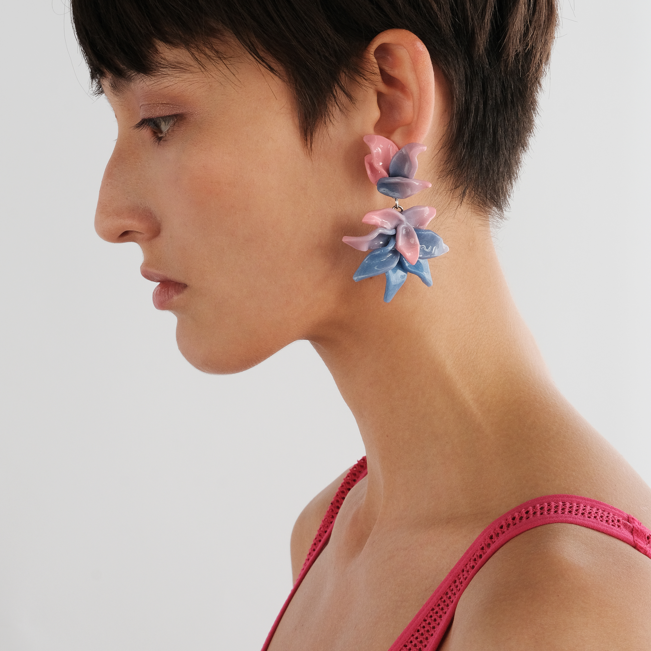 Клипсы Laelia pink из полимерной глины