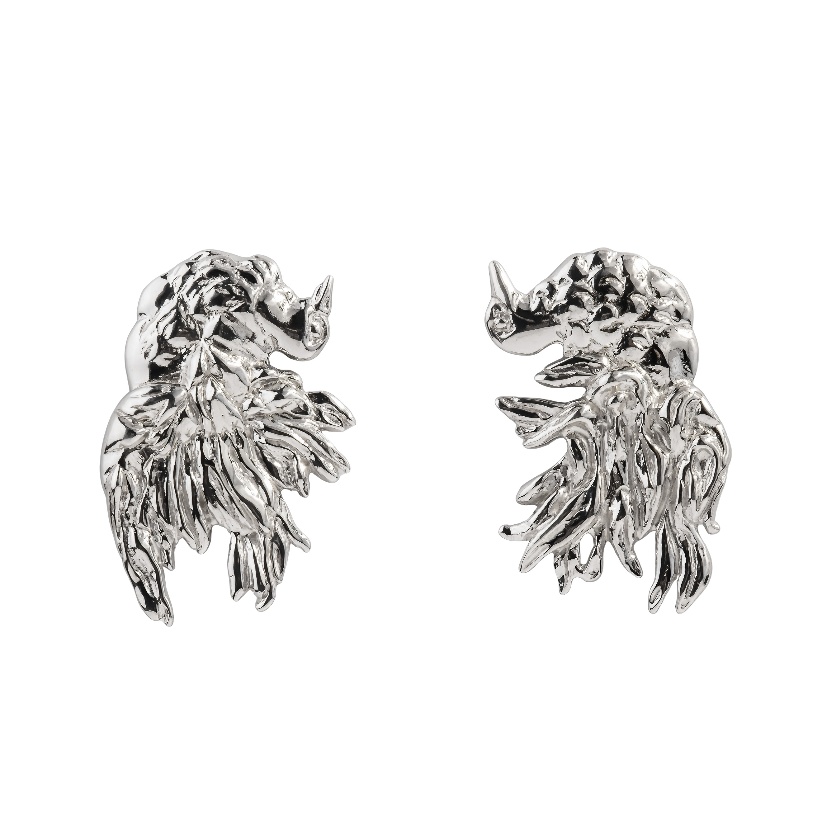 Bird earrings made of silver