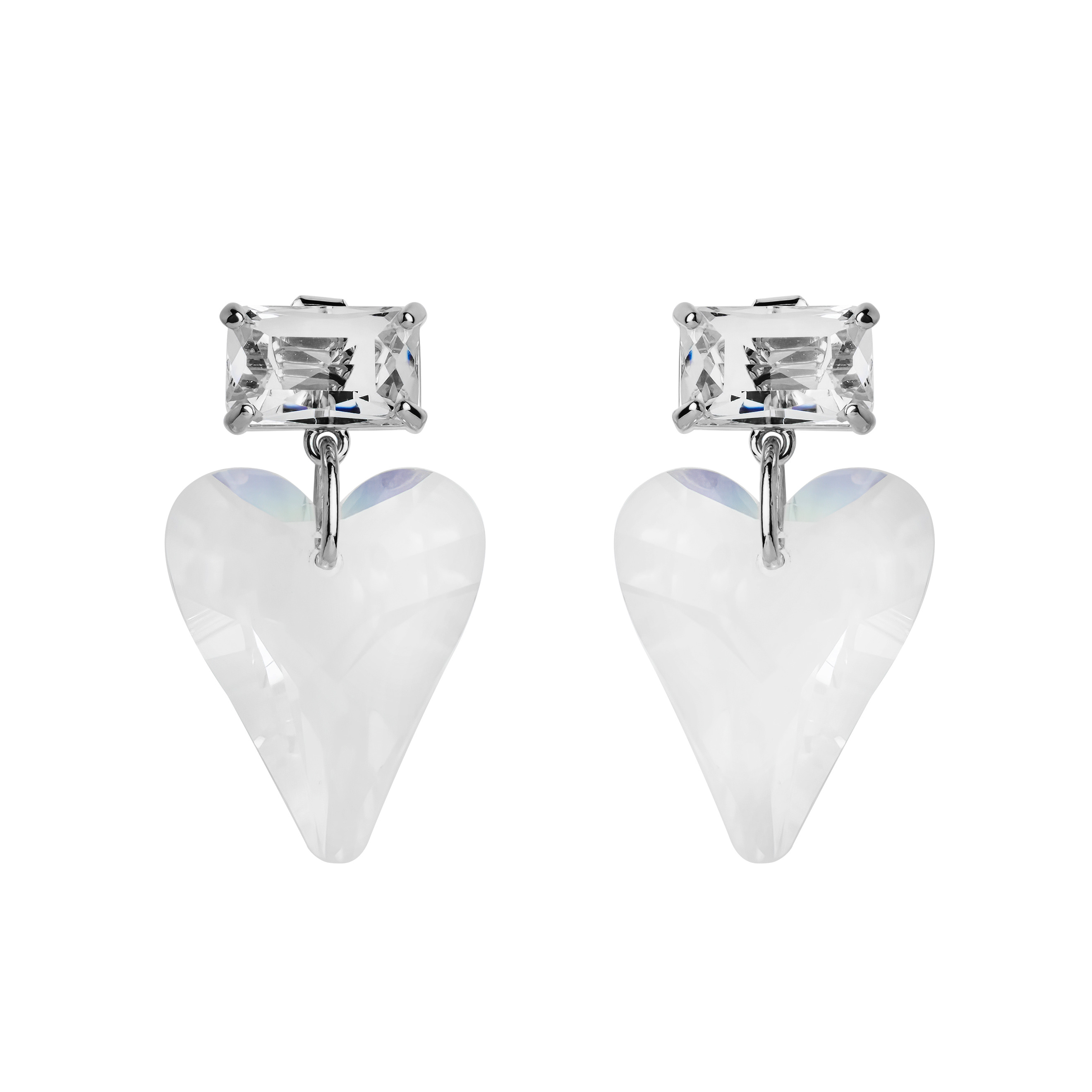 earrings with crystal hearts