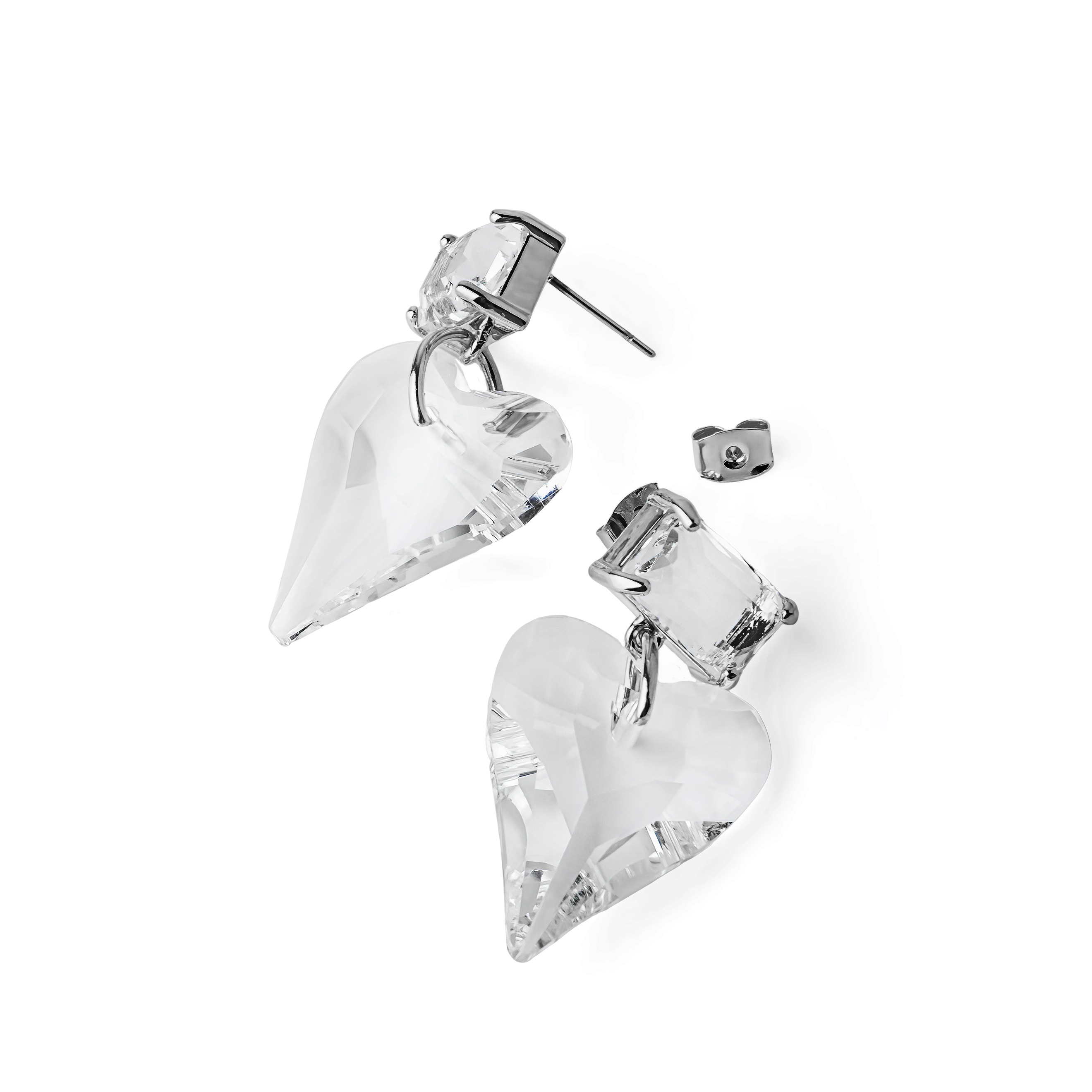 earrings with crystal hearts