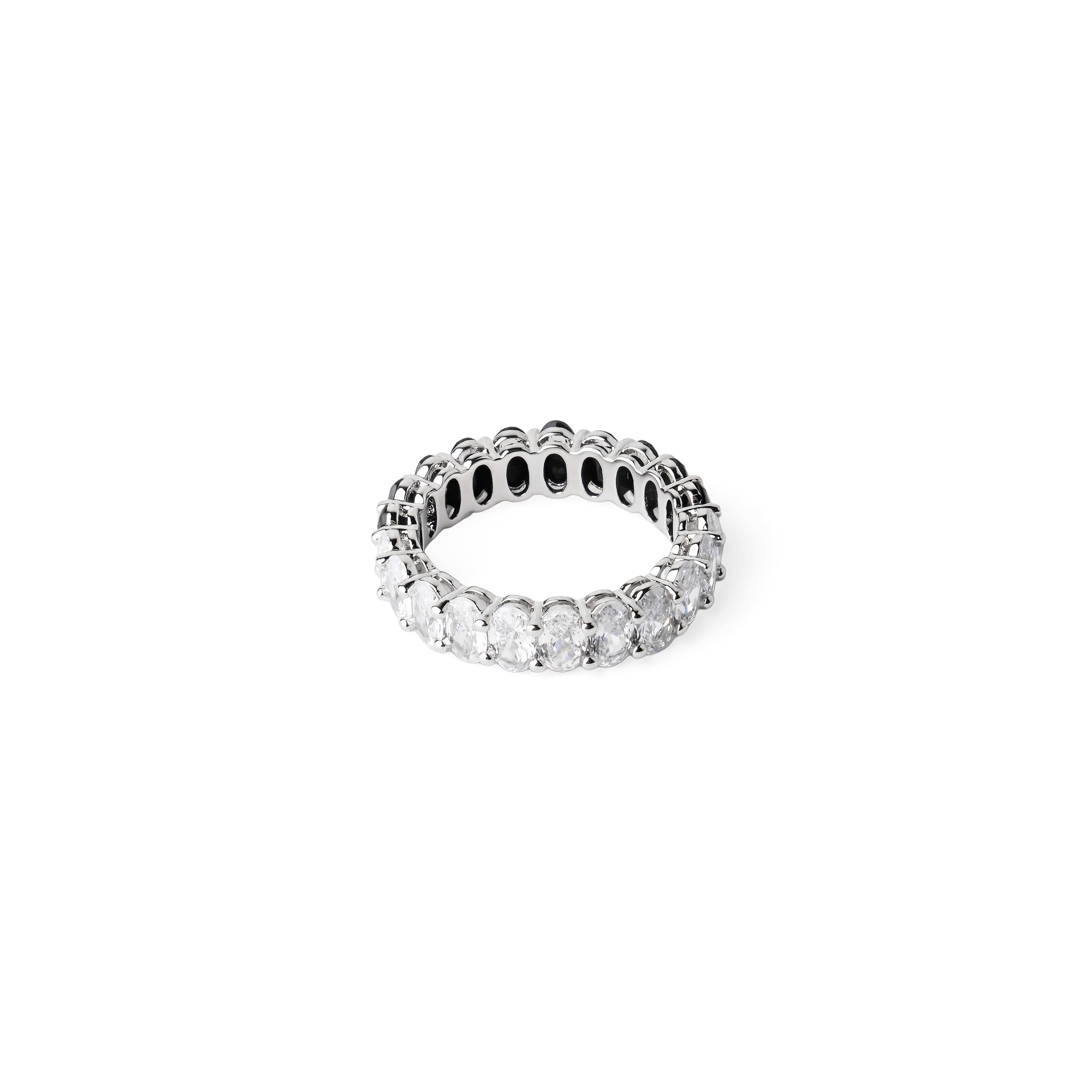 ring with black and white crystals