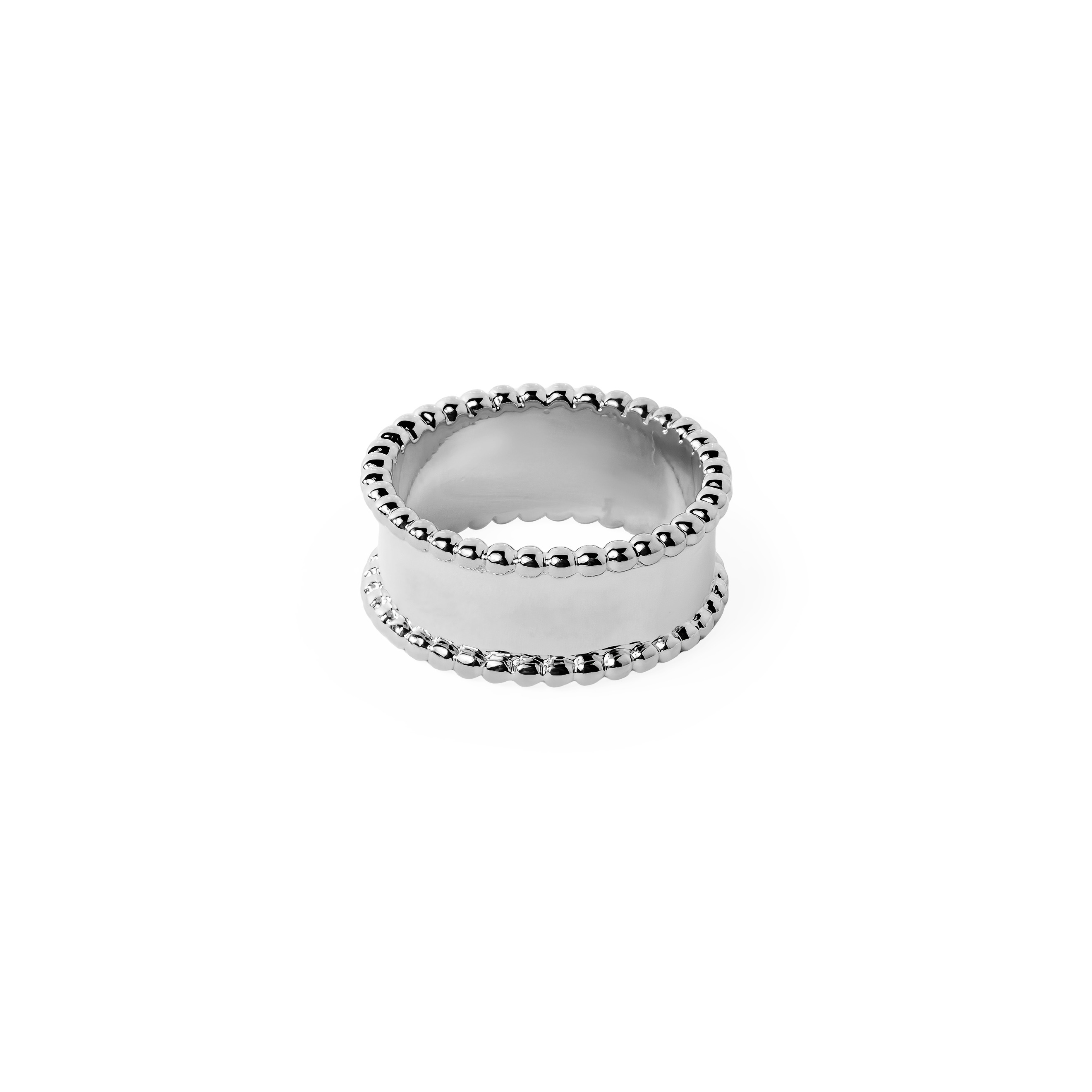 Set of silver rings with beads and crystals