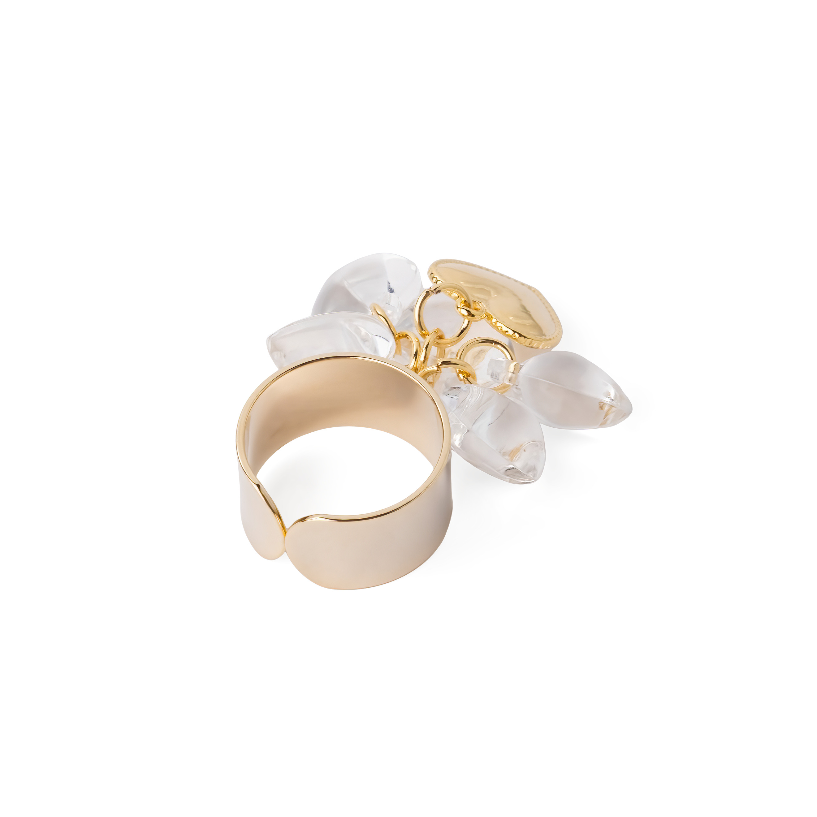 ring with heart pendants