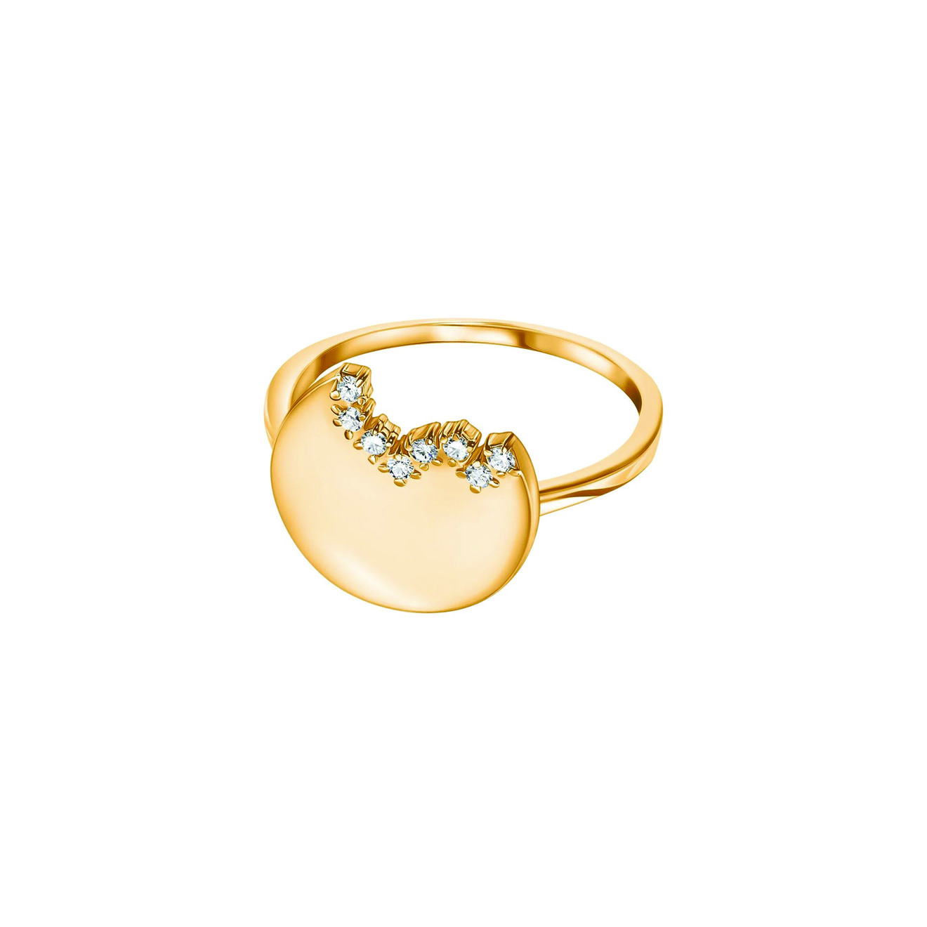 nastya maximova тонкое позолоченное кольцо из серебра с 5 кристаллами Nastya Maximova Позолоченное кольцо из серебра с кристаллами