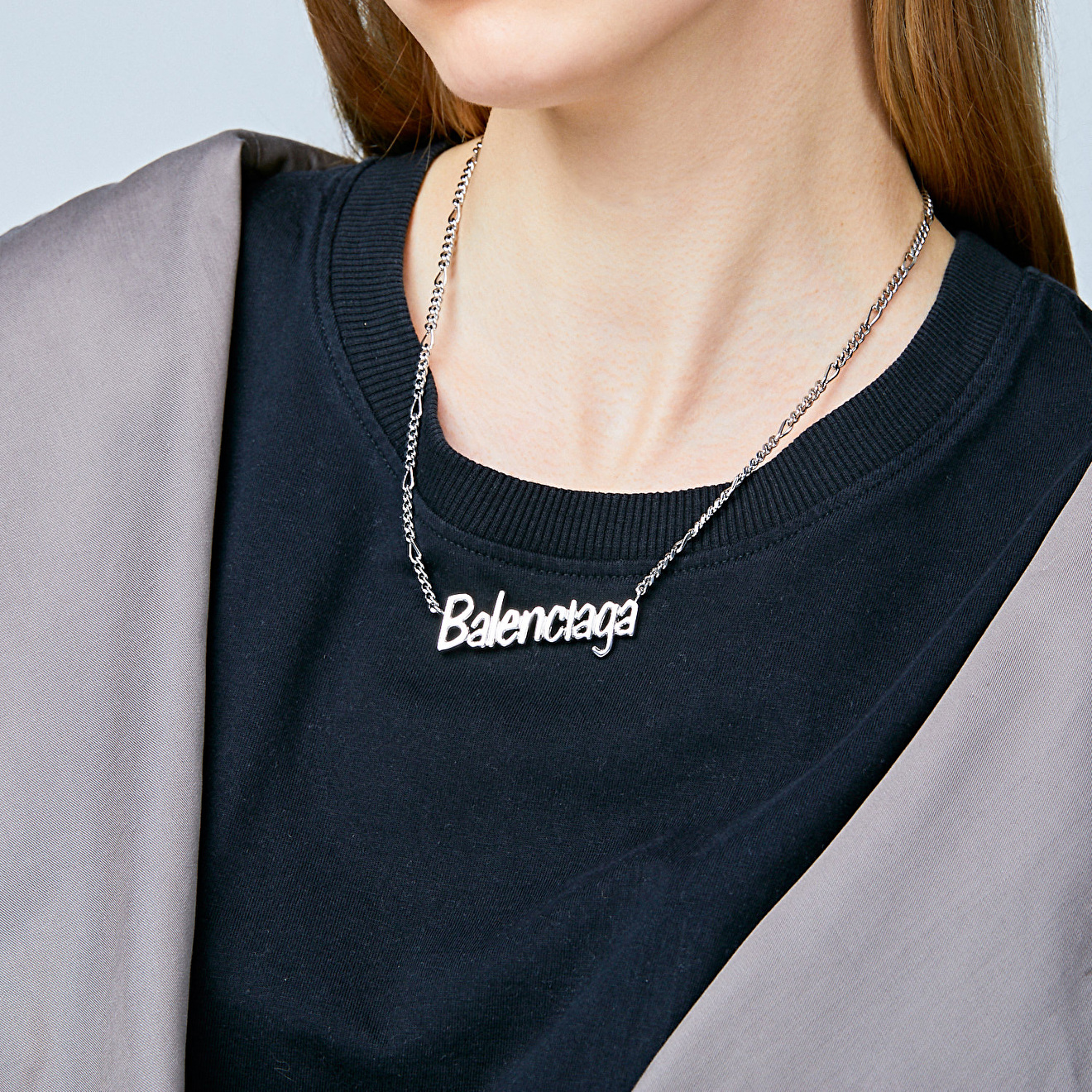 Silver-plated Typo Necklace
