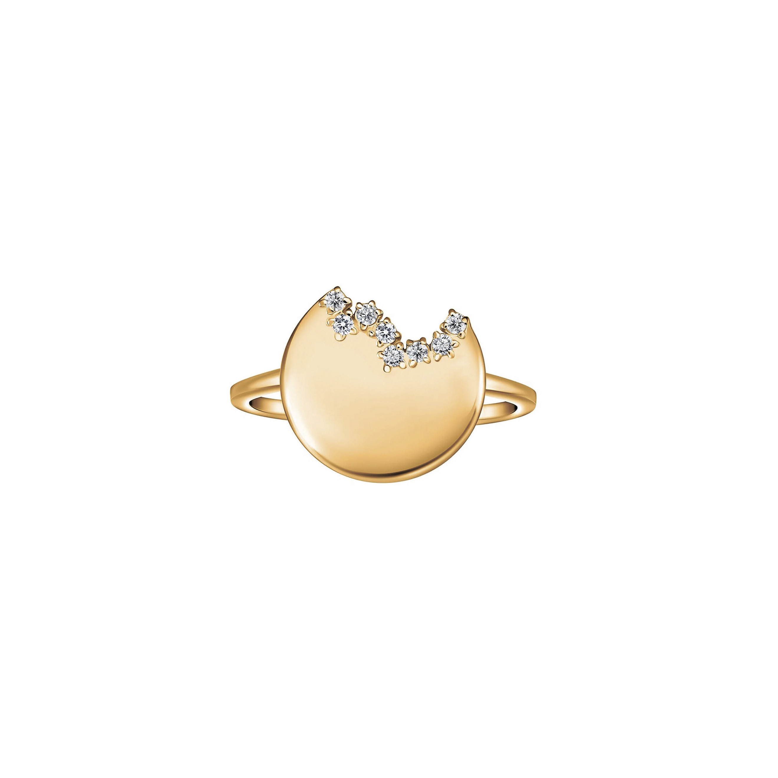 Gold-plated silver ring with crystals