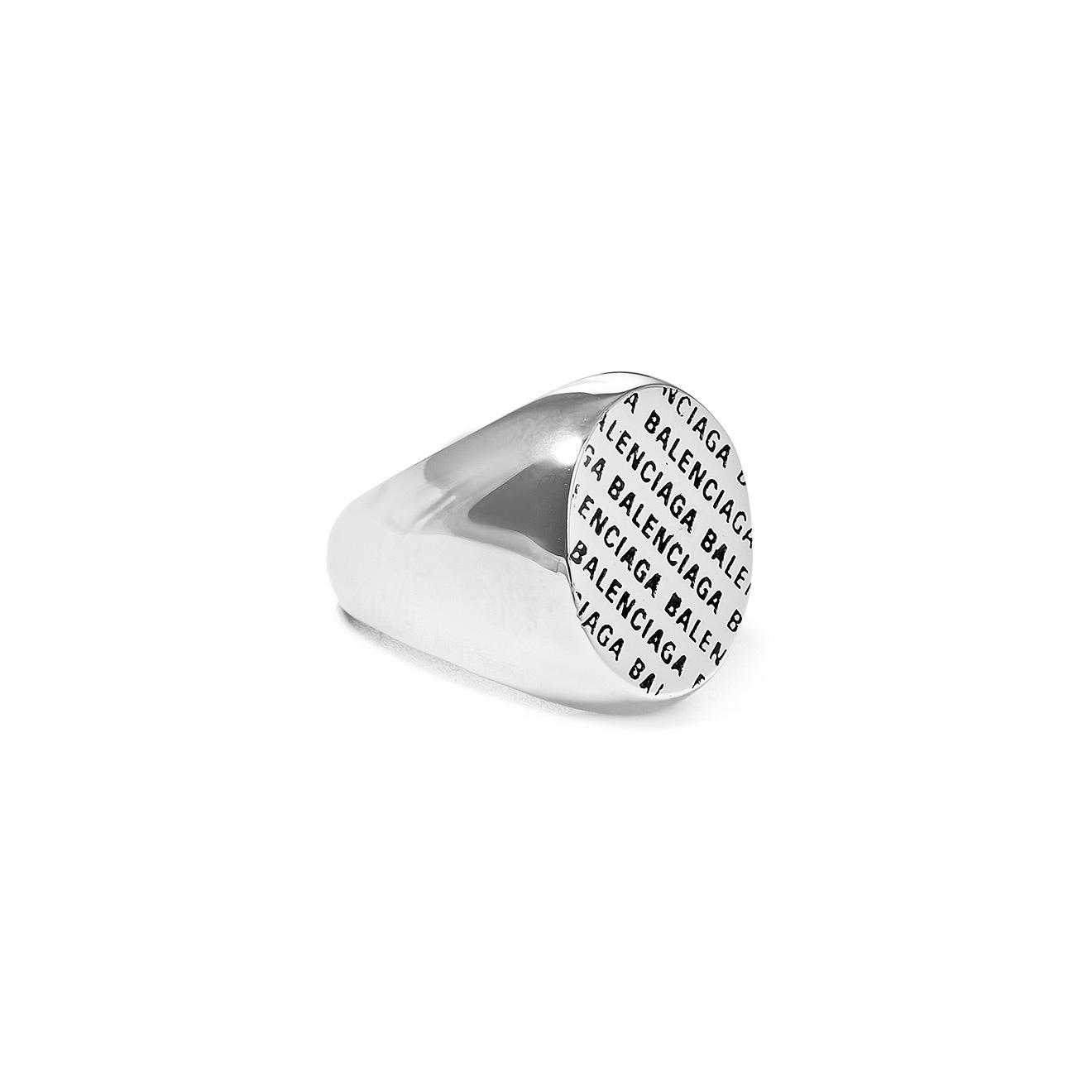 Покрытое серебром кольцо-печатка PRECIOUS LOGO