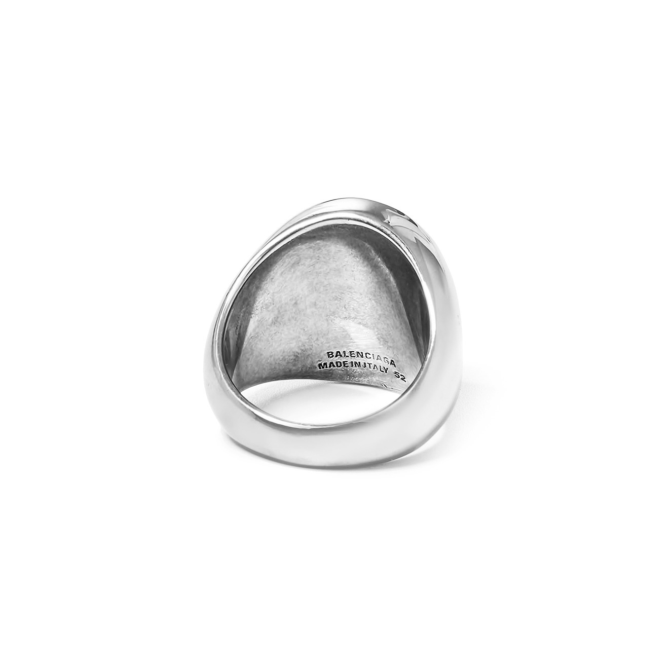 Покрытое серебром кольцо-печатка PRECIOUS LOGO