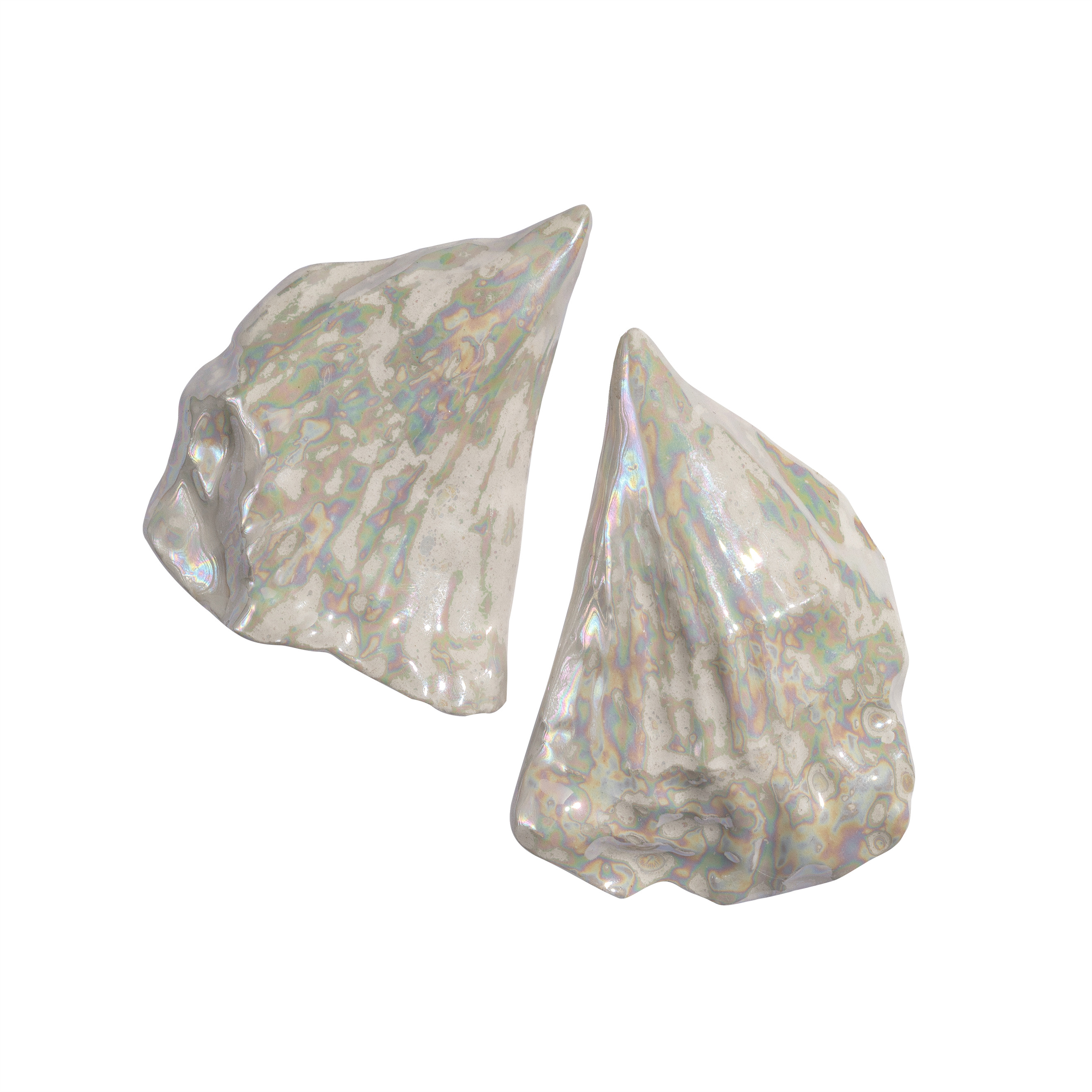Porcelain earrings with mother of pearl