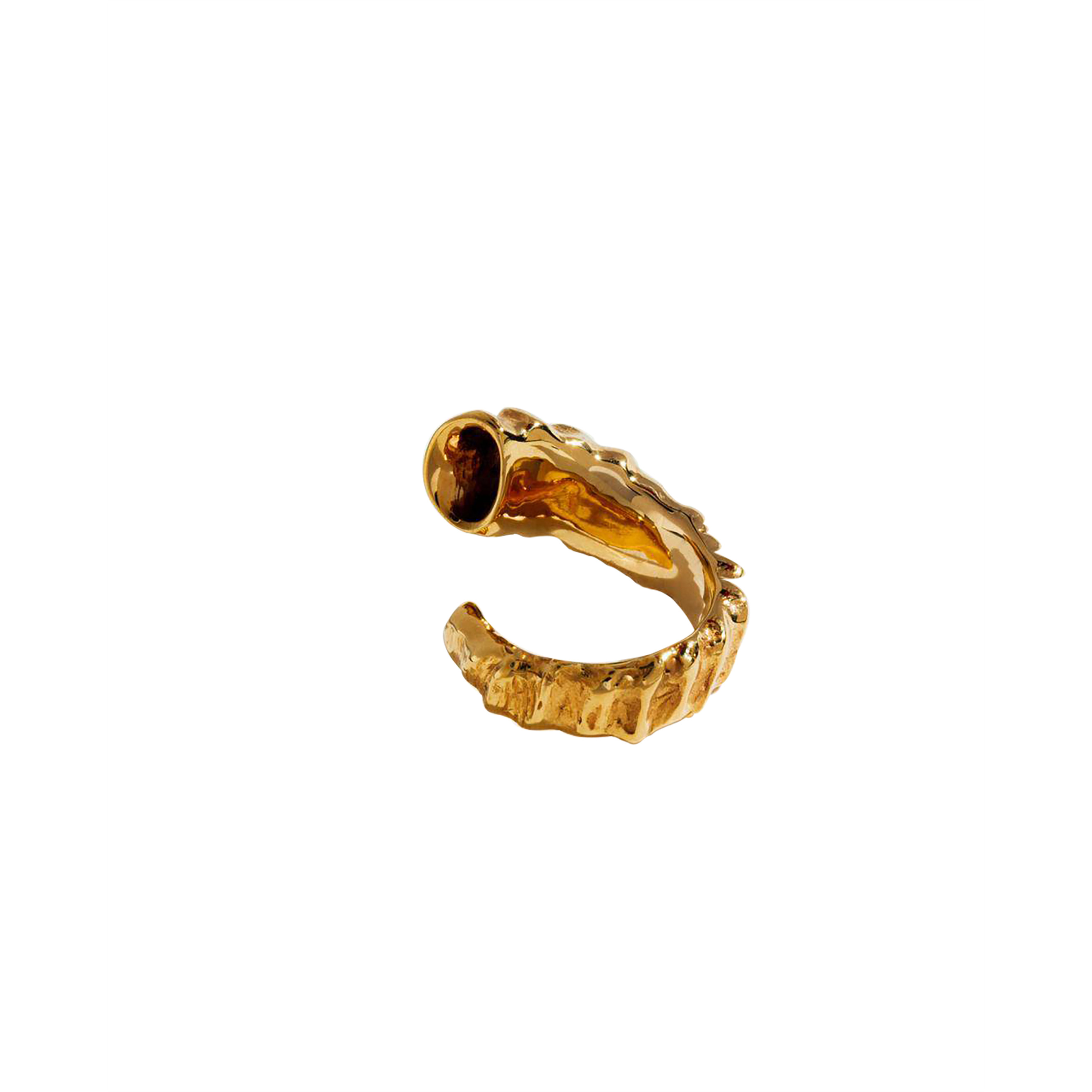 Ring made of bronze with gilding in the form of a horn