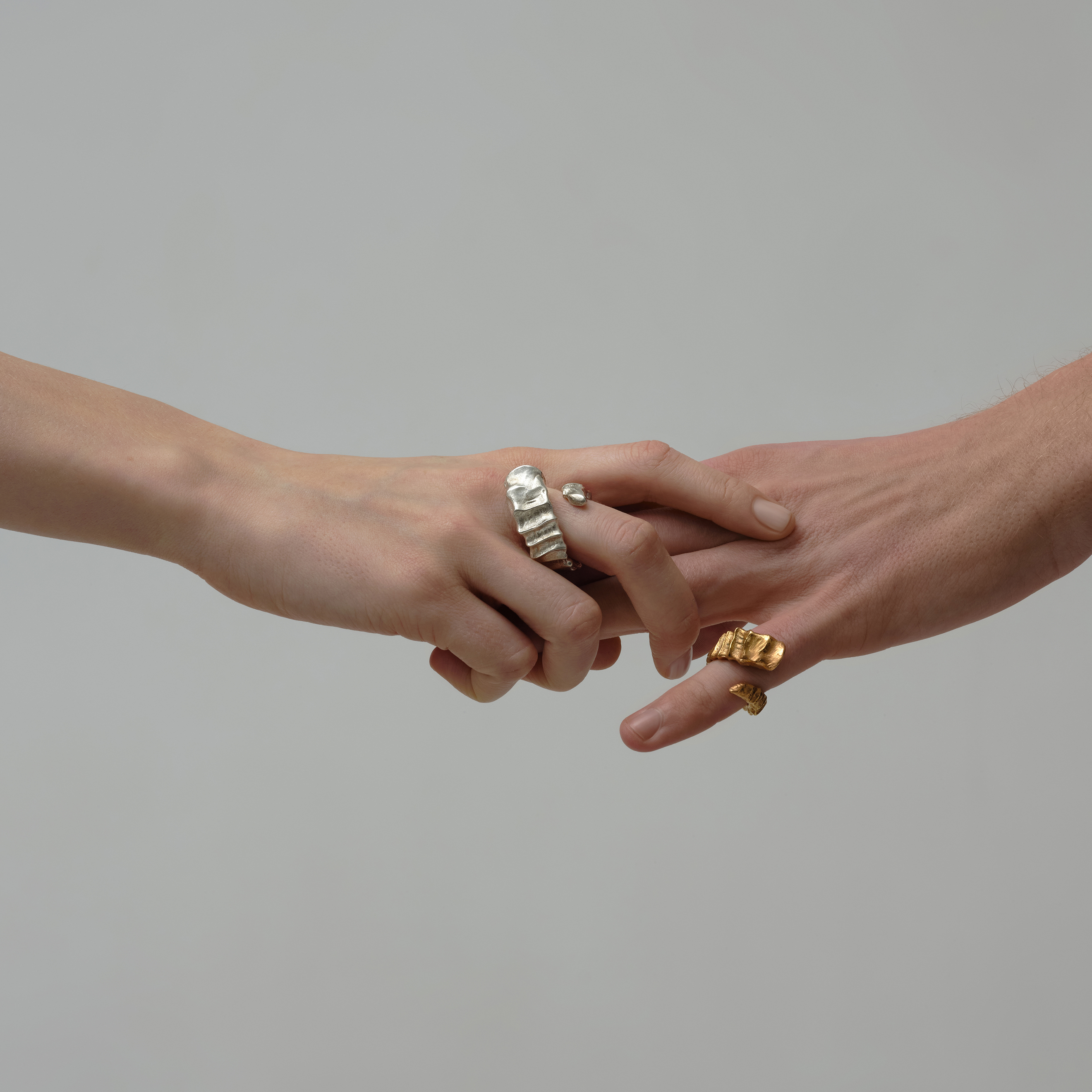 Ring made of bronze with gilding in the form of a horn