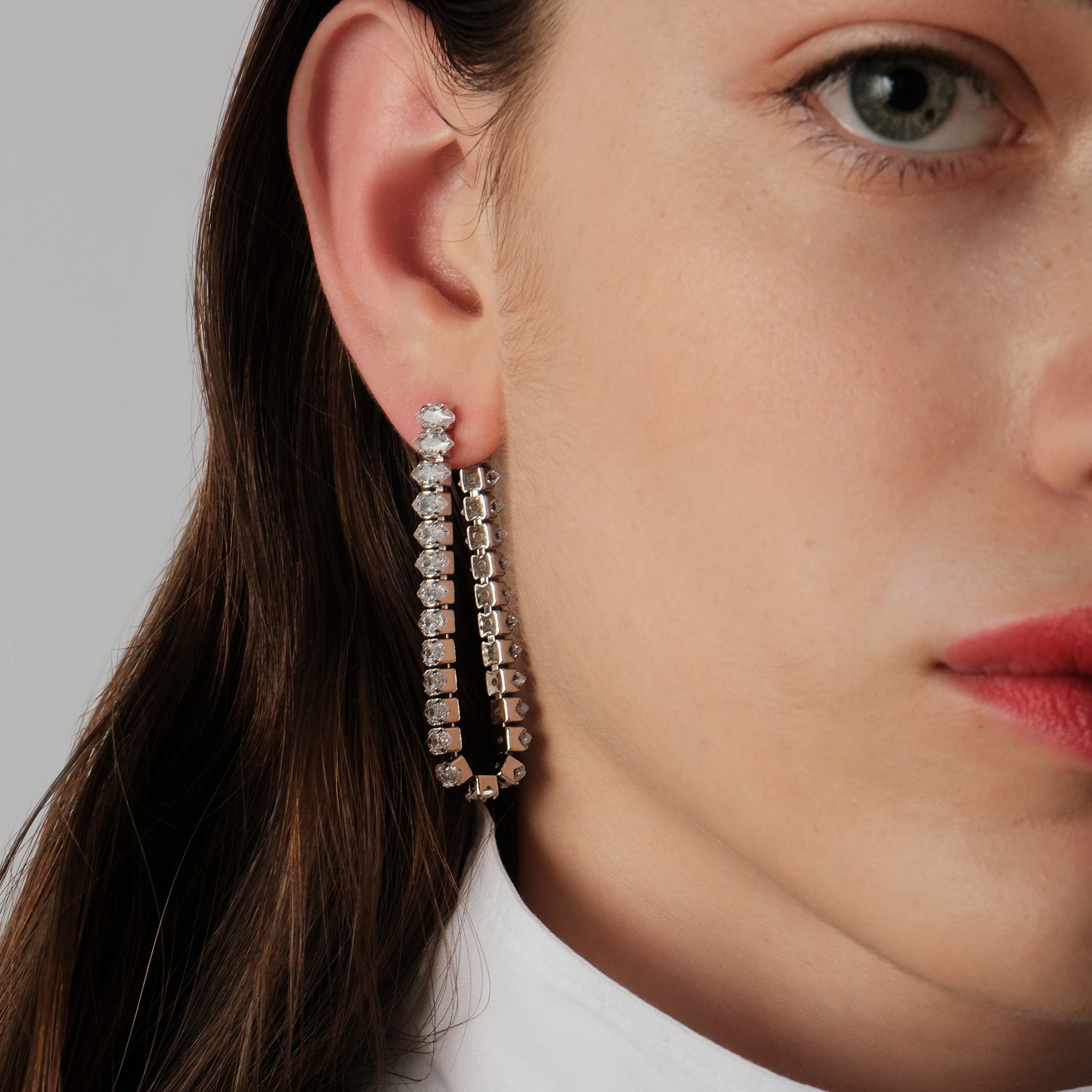 earrings with crystals and a  pendant