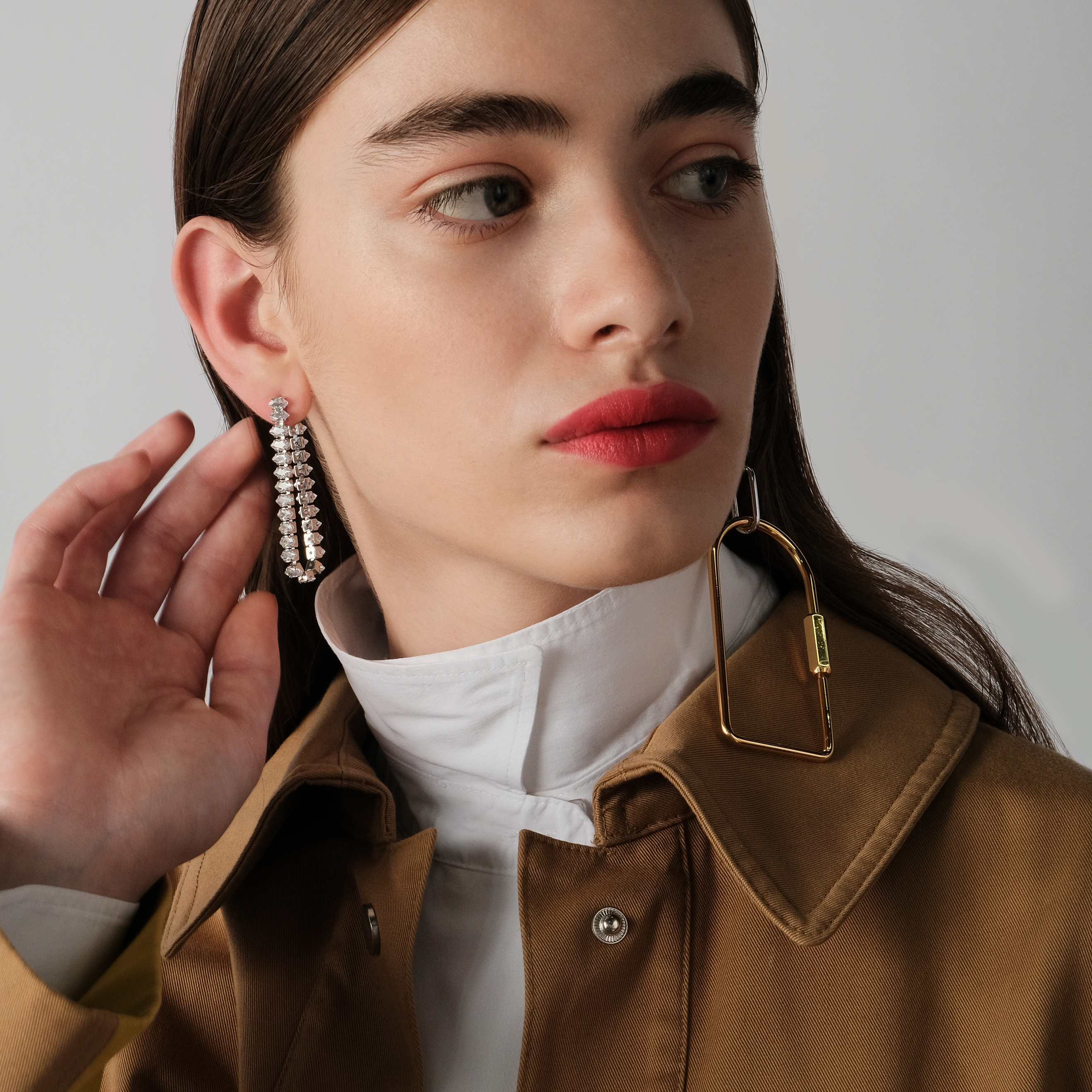 earrings with crystals and a  pendant