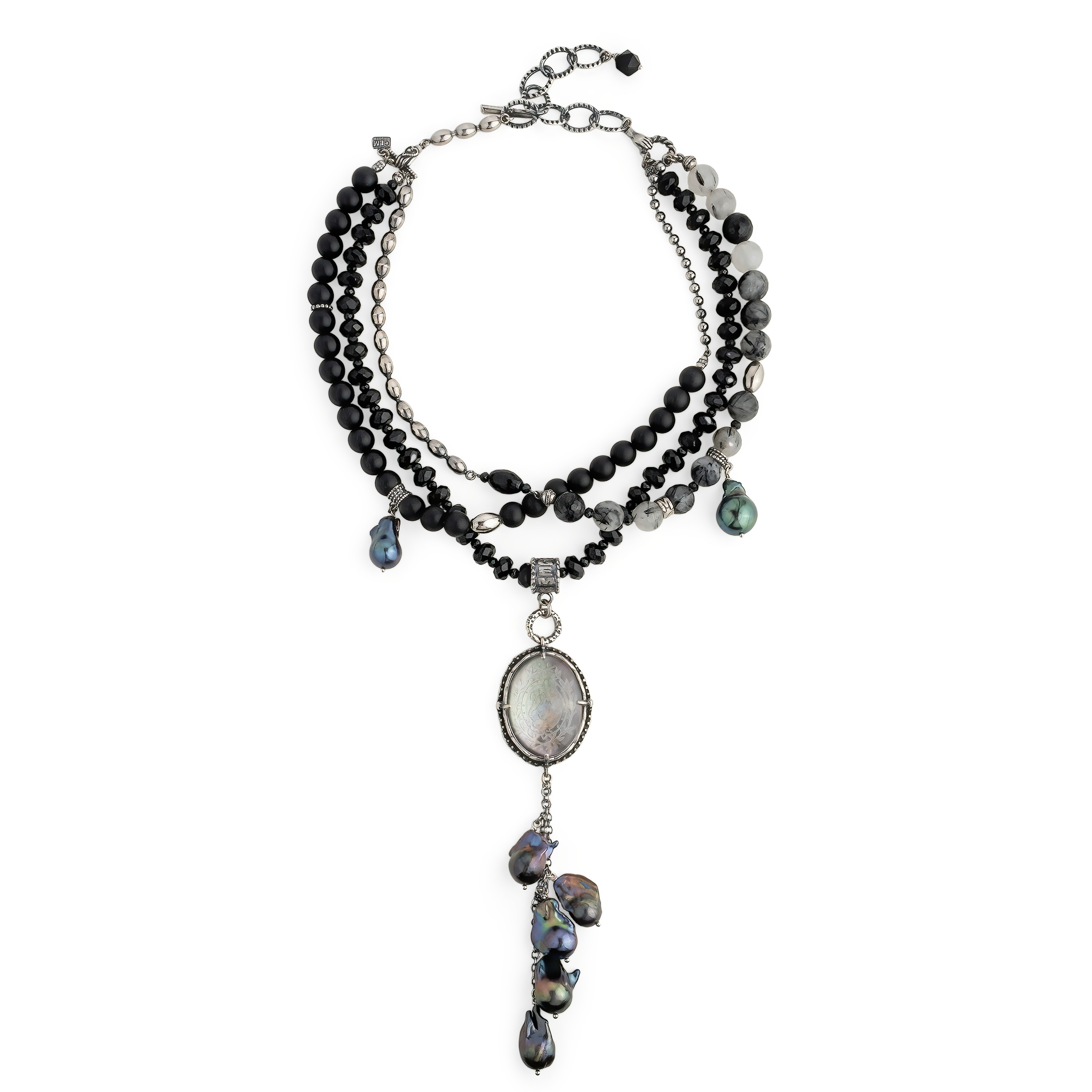 Fizz and Caviar silver necklace