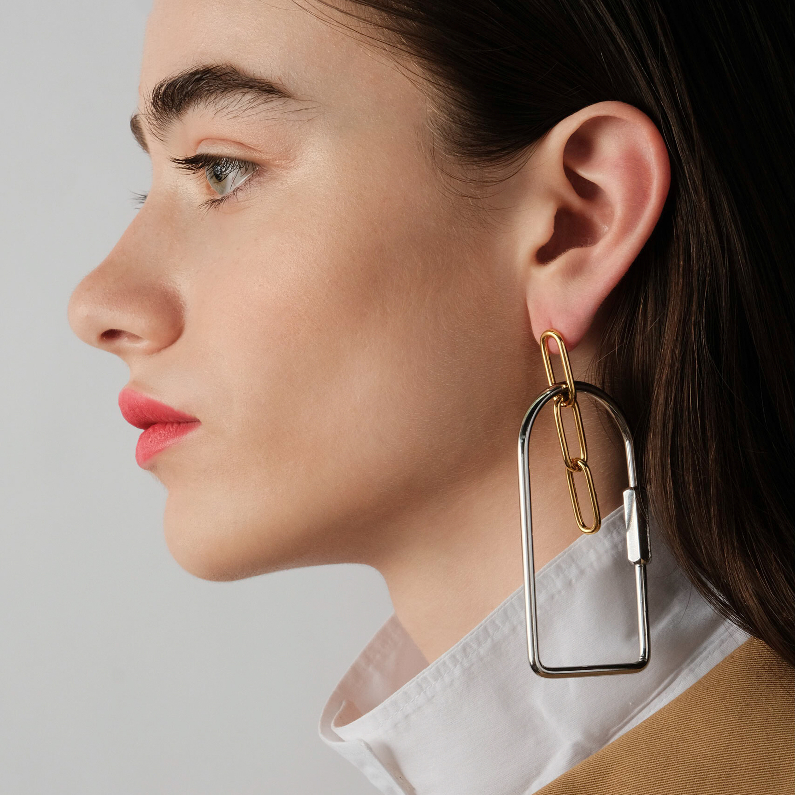 earrings with crystals and silver pendant