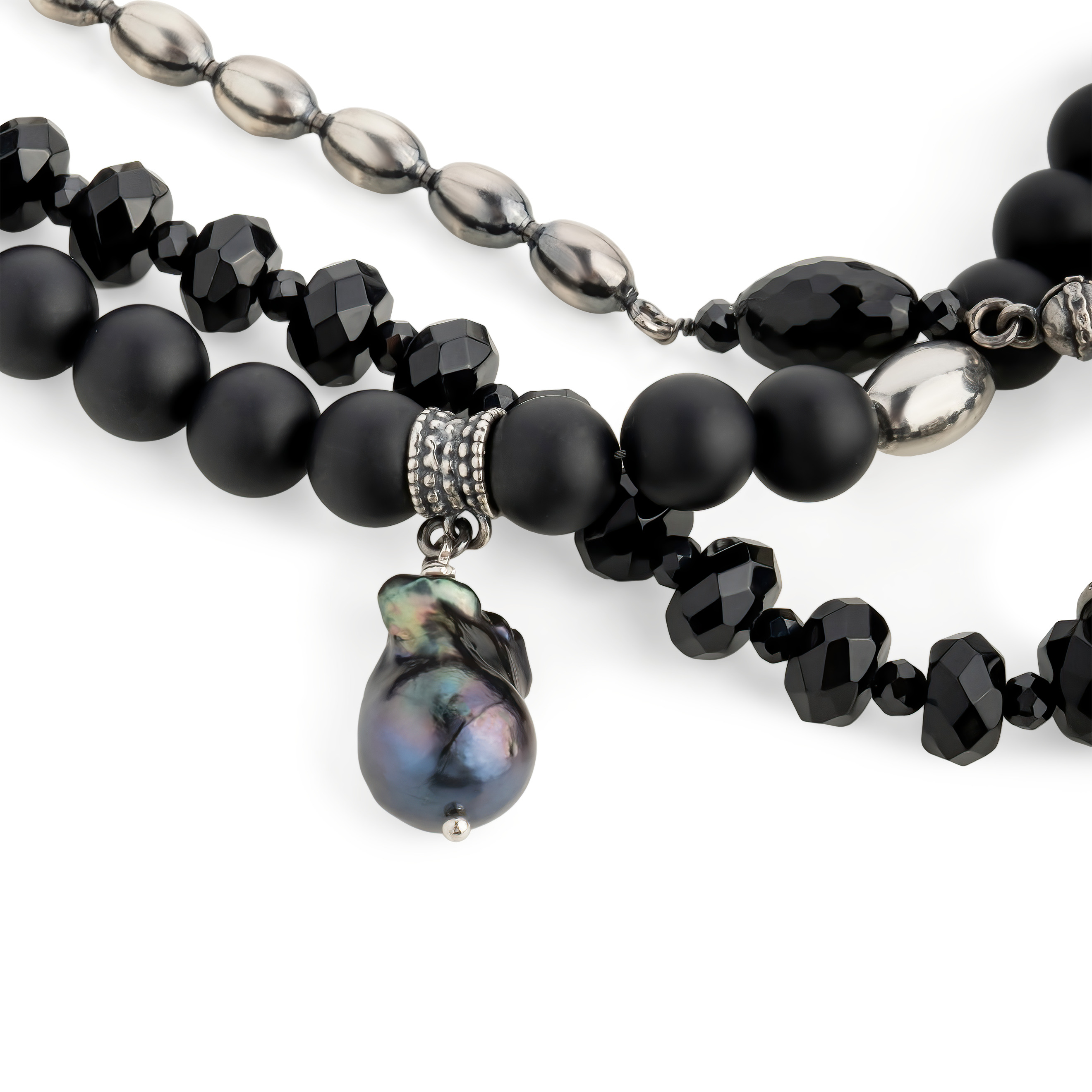 Fizz and Caviar silver necklace