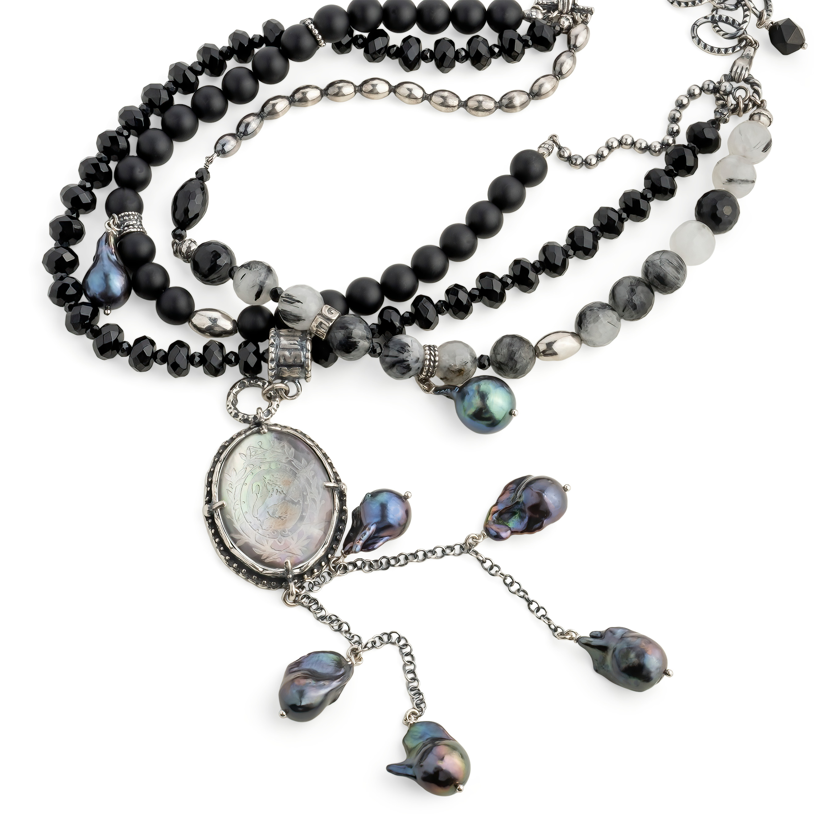 Fizz and Caviar silver necklace