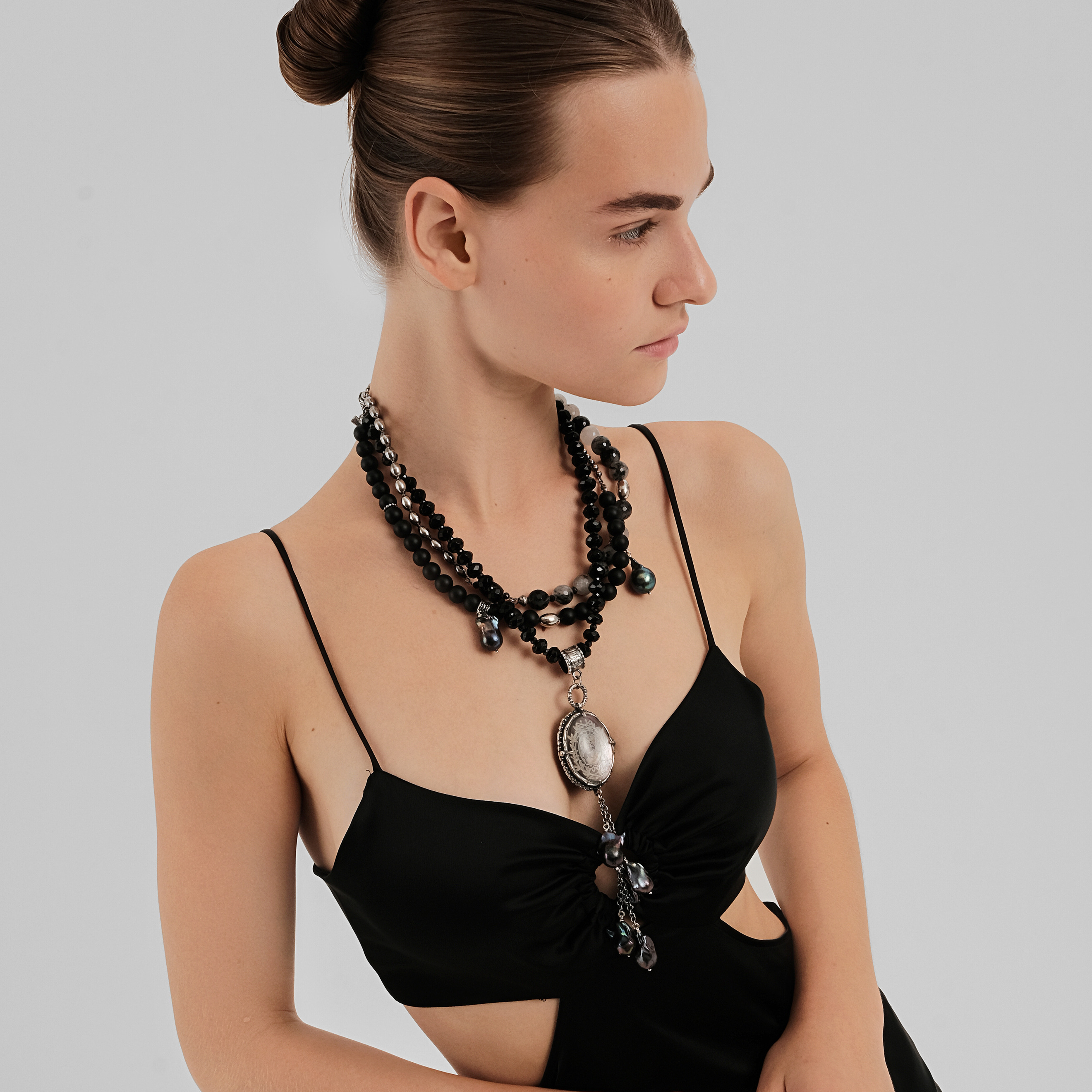 Fizz and Caviar silver necklace