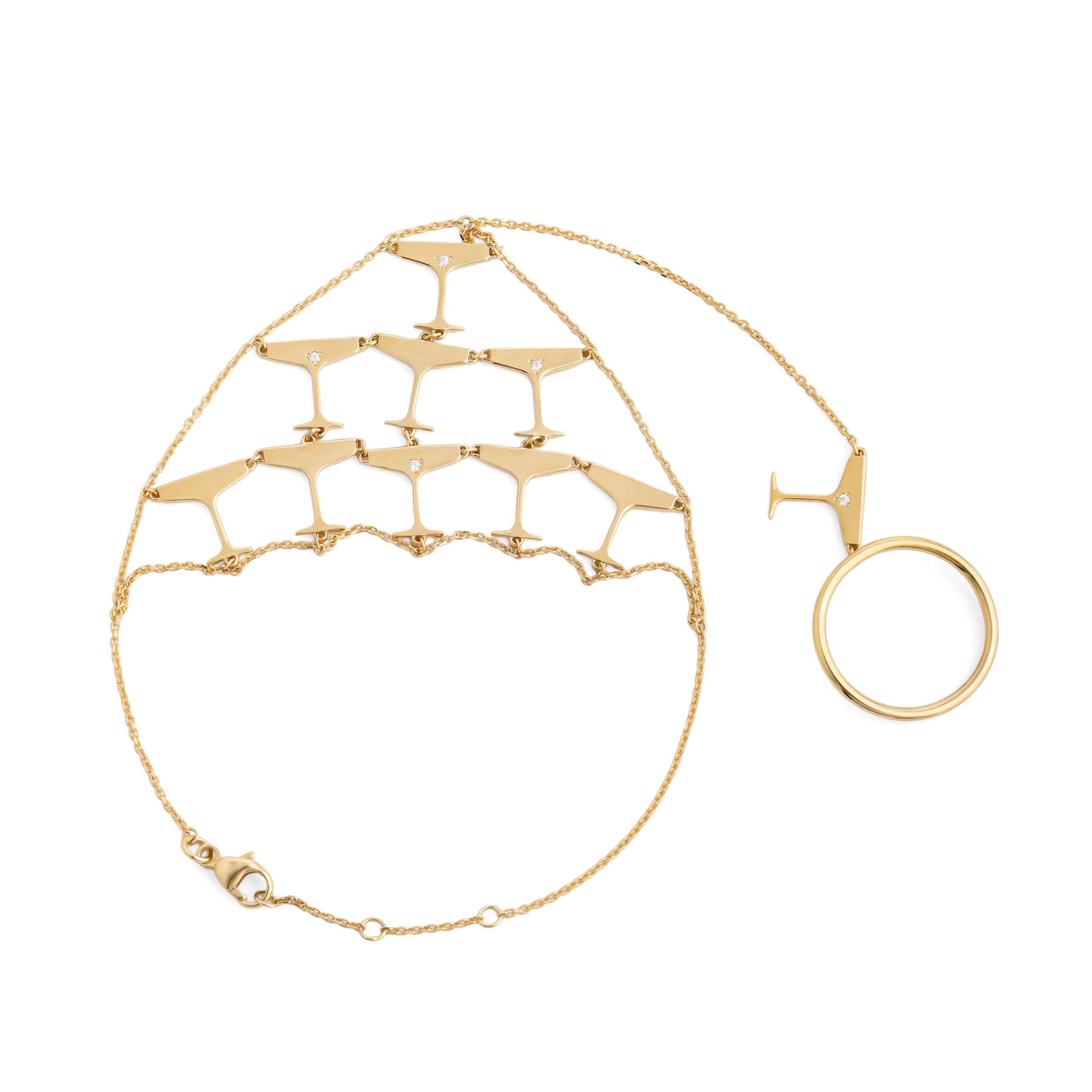 Lemon gold plated Silver Slave Sparkling Bracelet