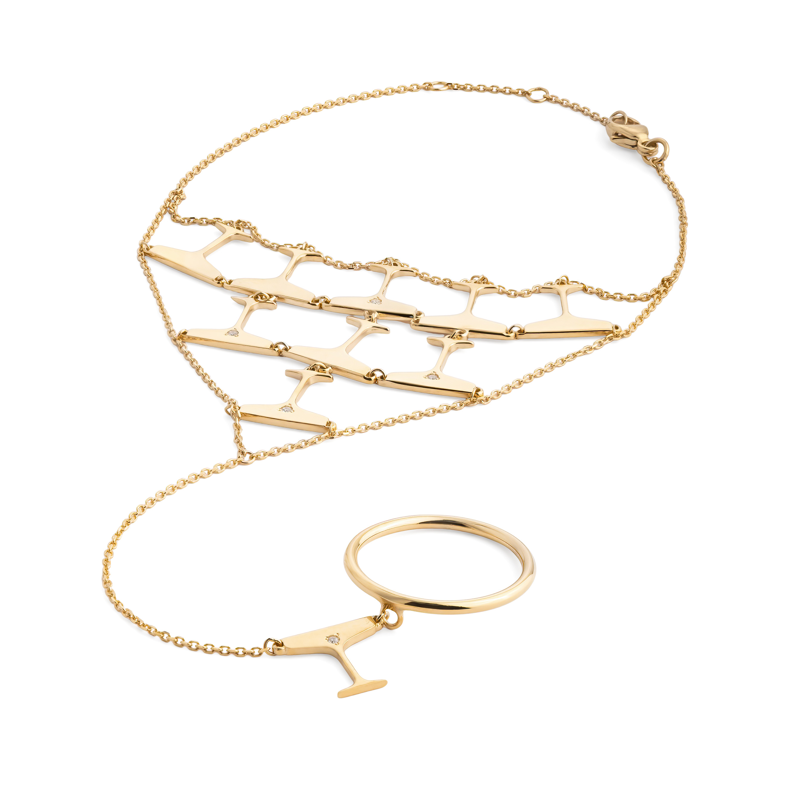 Lemon gold plated Silver Slave Sparkling Bracelet