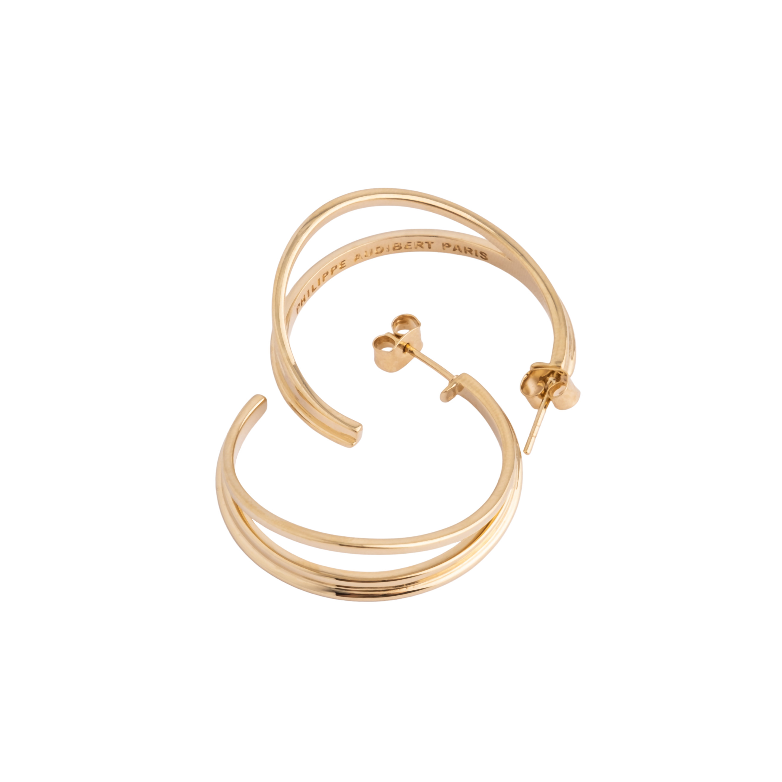 Позолоченные серьги-хупы Gibson